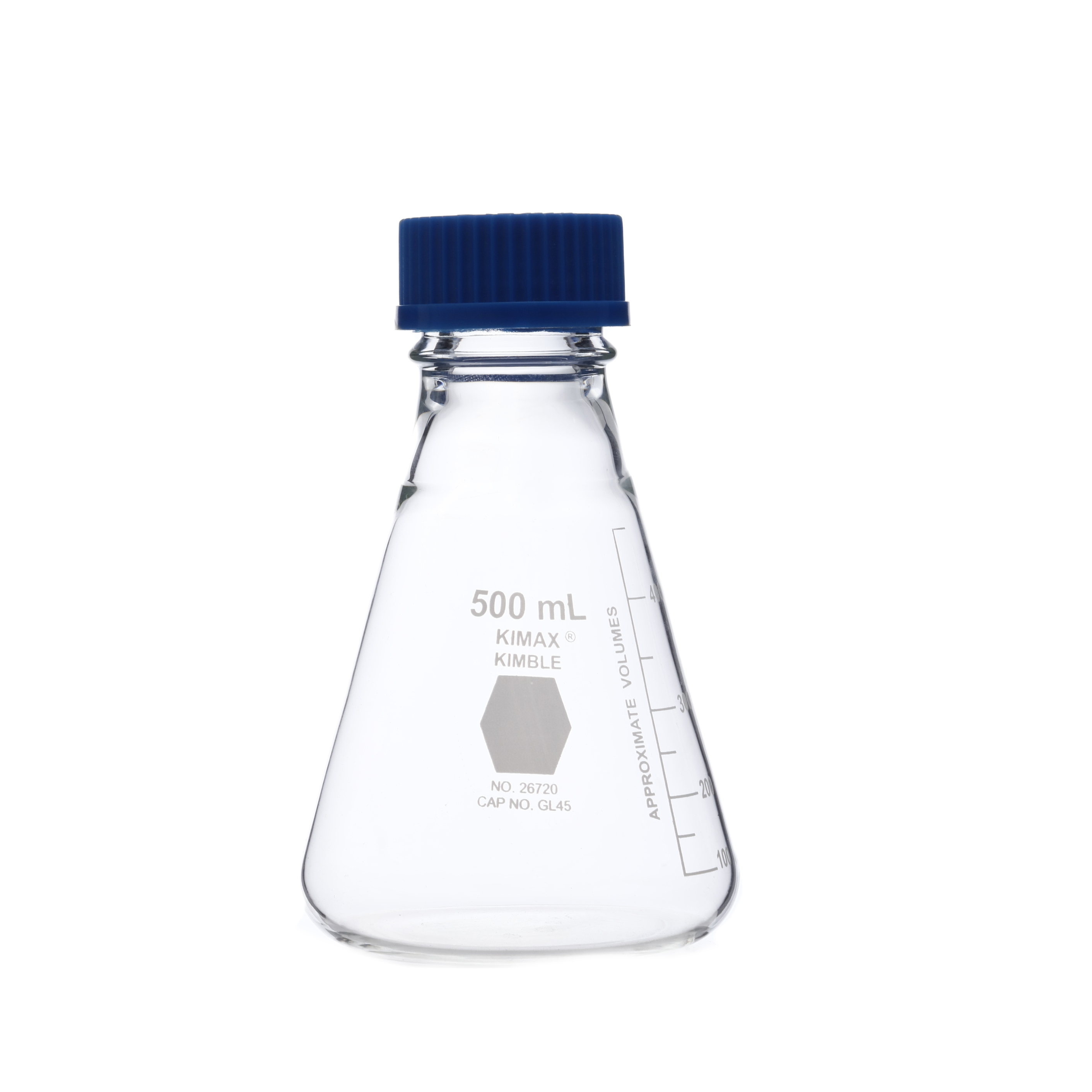 MATRAZ ERLENMEYER DE 500ml CON TAPÓN ROSCADO,VIDRIO. KIMAX