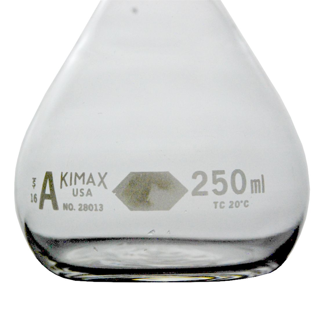 MATRAZ VOLUMÉTRICO DE 250ml CLASE A ASTM LÍNEA ROJA. KIMAX