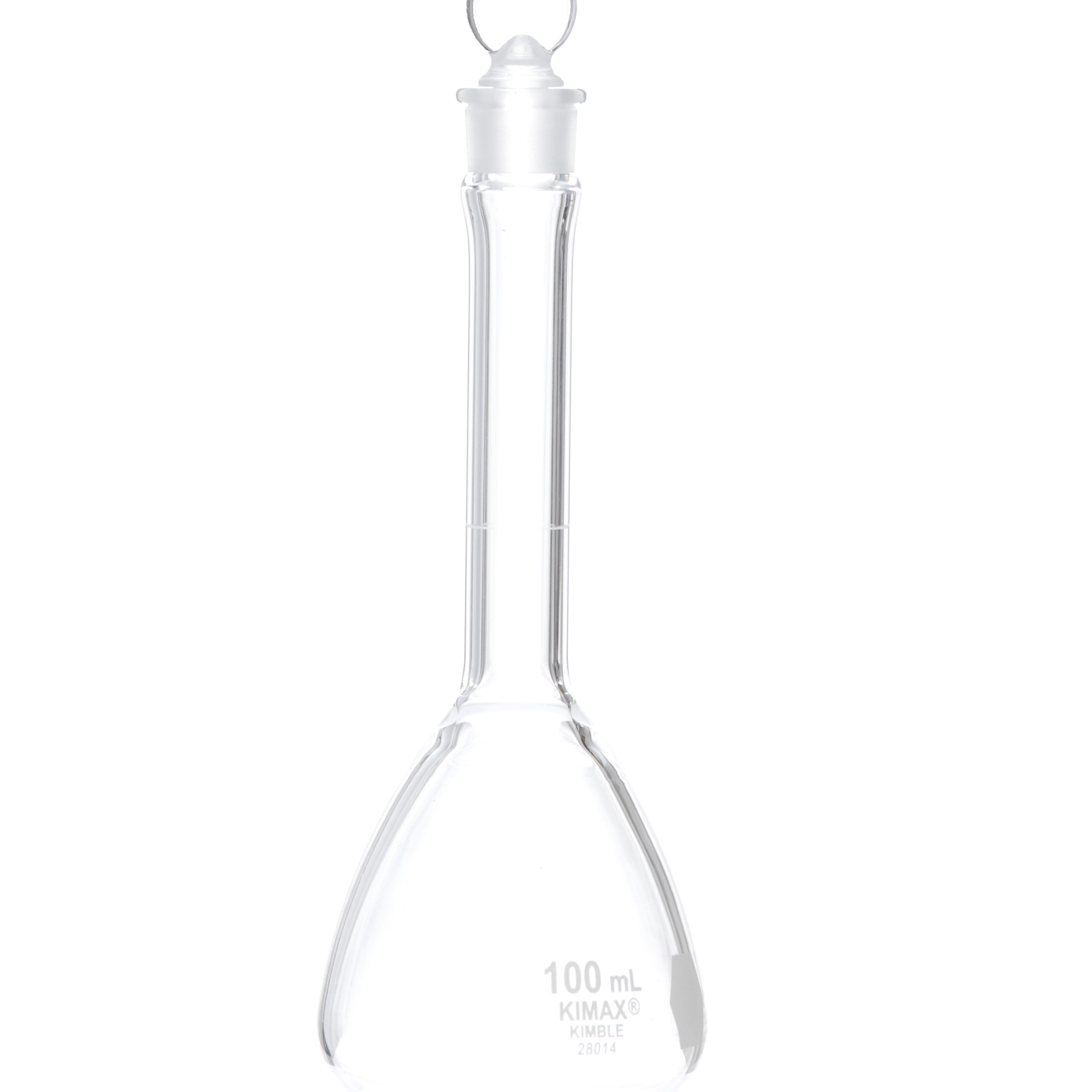 MATRAZ VOLUMÉTRICO DE 100ml CLASE A ASTm. DE VIDRIO KIMAX