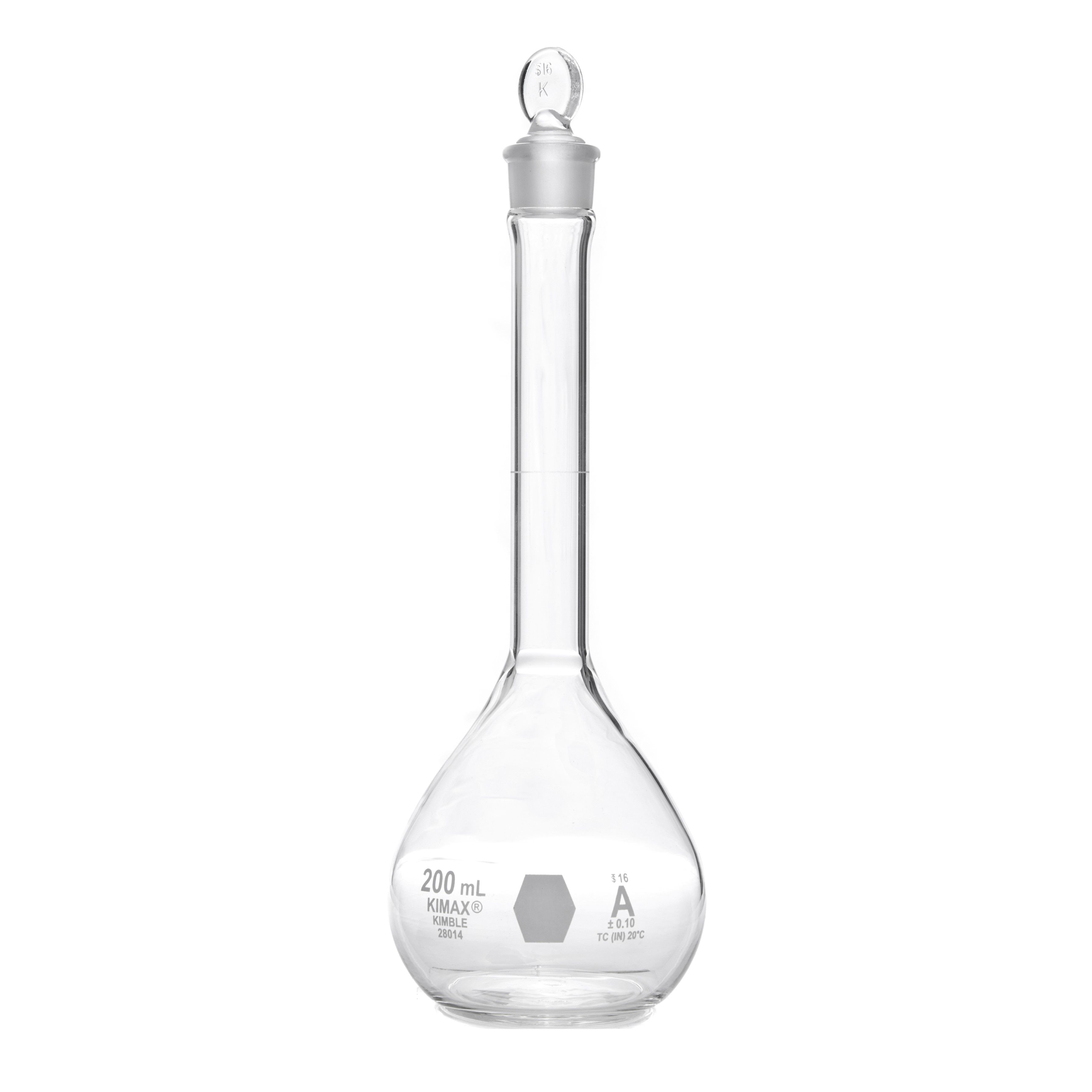 MATRAZ VOLUMÉTRICO DE 200ml CLASE A ASTM. KIMAX