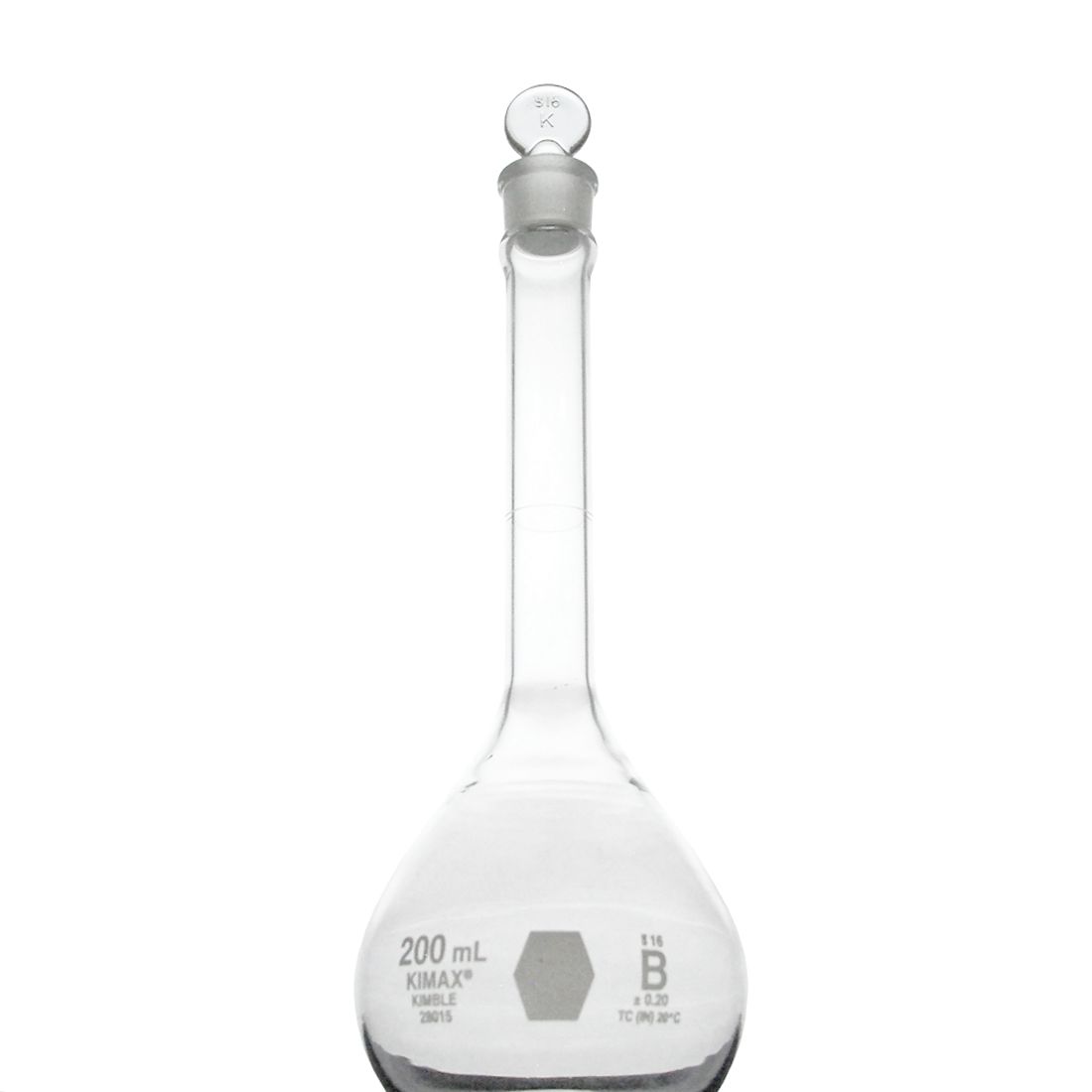 MATRAZ VOLUMÉTRICO DE 200ml CLASE B ASTM. KIMAX
