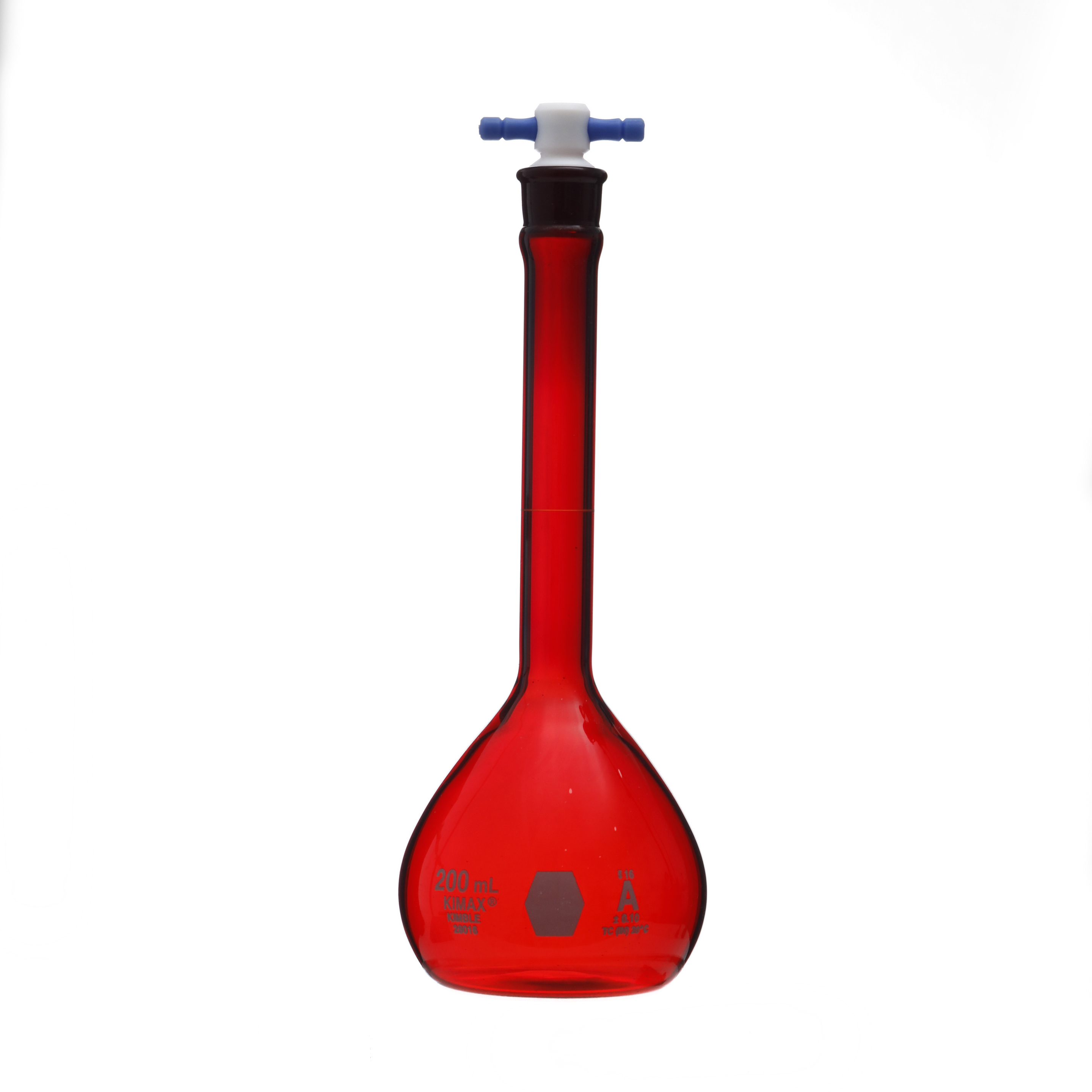MATRAZ VOLUMÉTRICO DE 200ml CLASE A ASTM ACTÍNICO. KIMAX