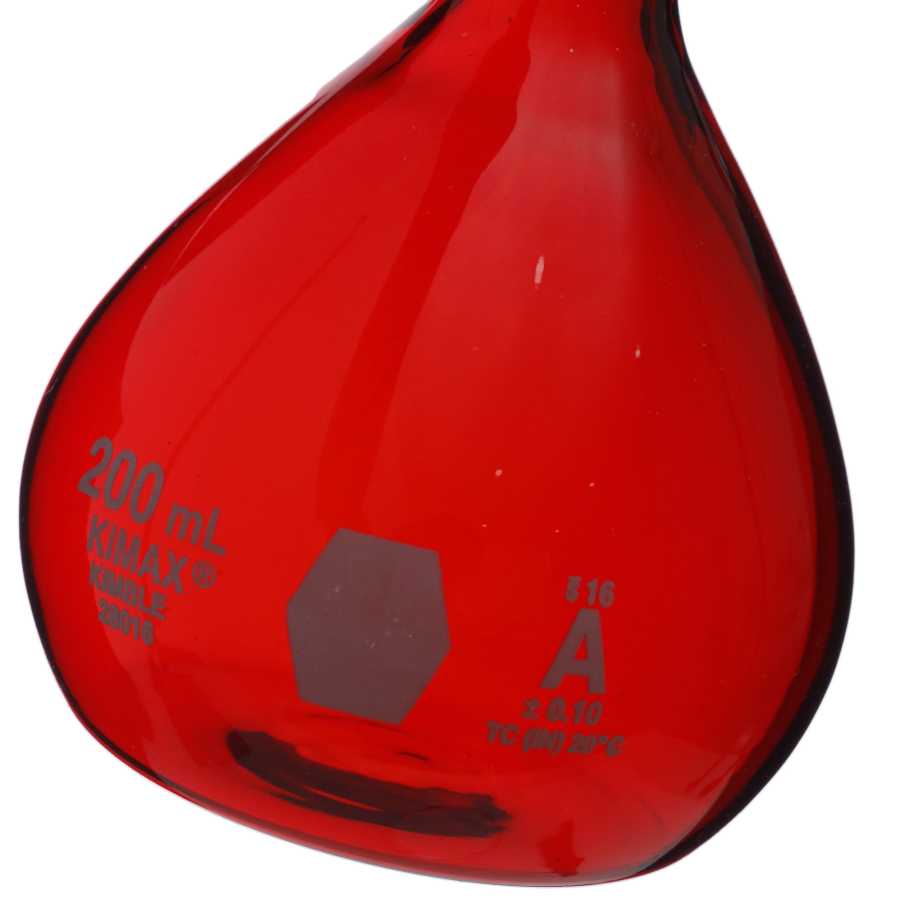 MATRAZ VOLUMÉTRICO DE 200ml CLASE A ASTM ACTÍNICO. KIMAX