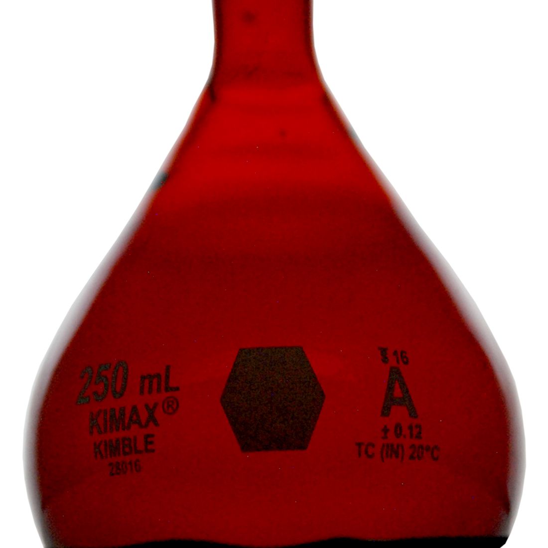MATRAZ VOLUMÉTRICO DE 250ml CLASE A ASTM ACTÍNICO. KIMAX