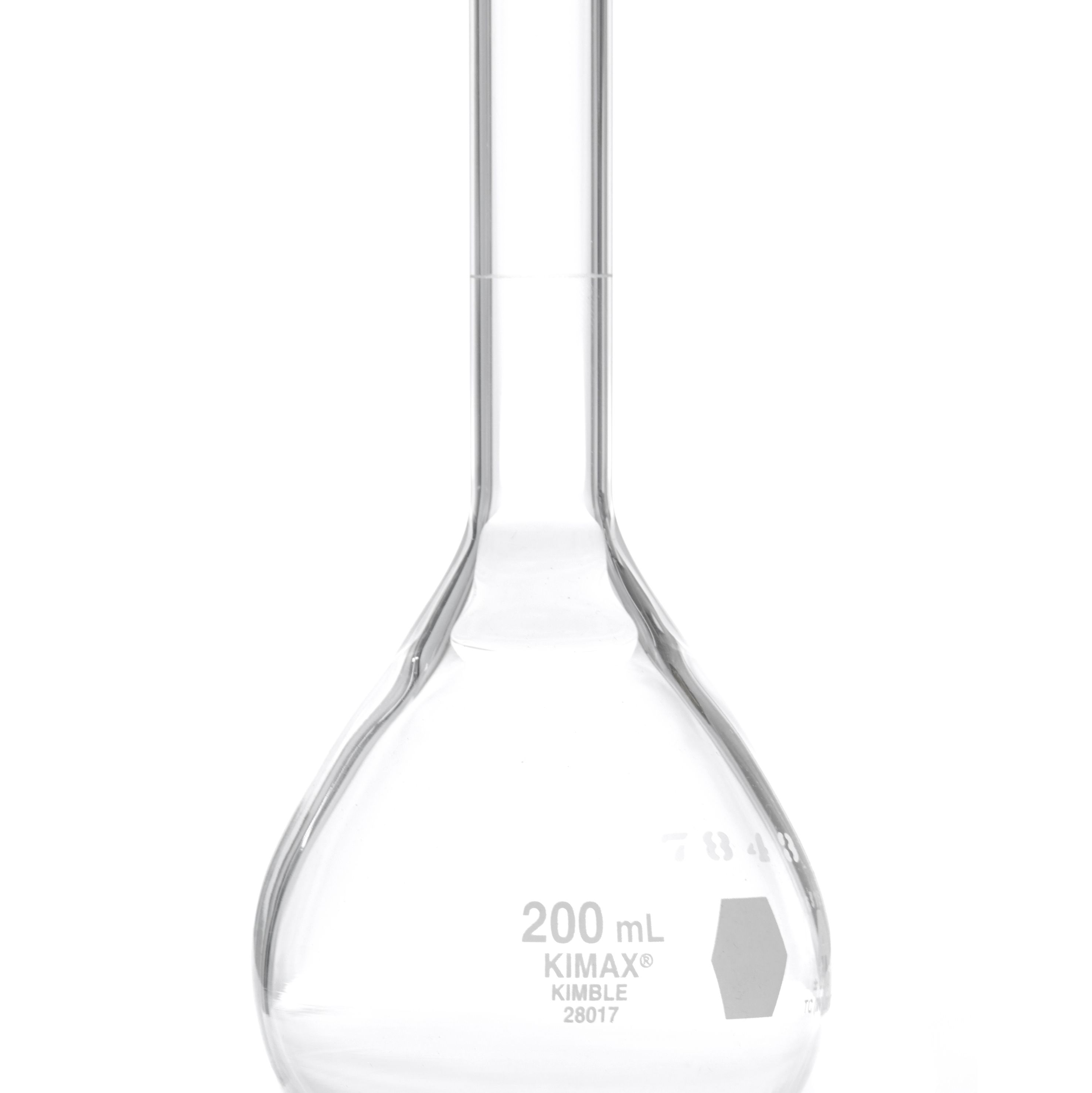 MATRAZ VOLUMÉTRICO DE 200ml CLASE A ASTM CON CERTIFICADO. KIMAX