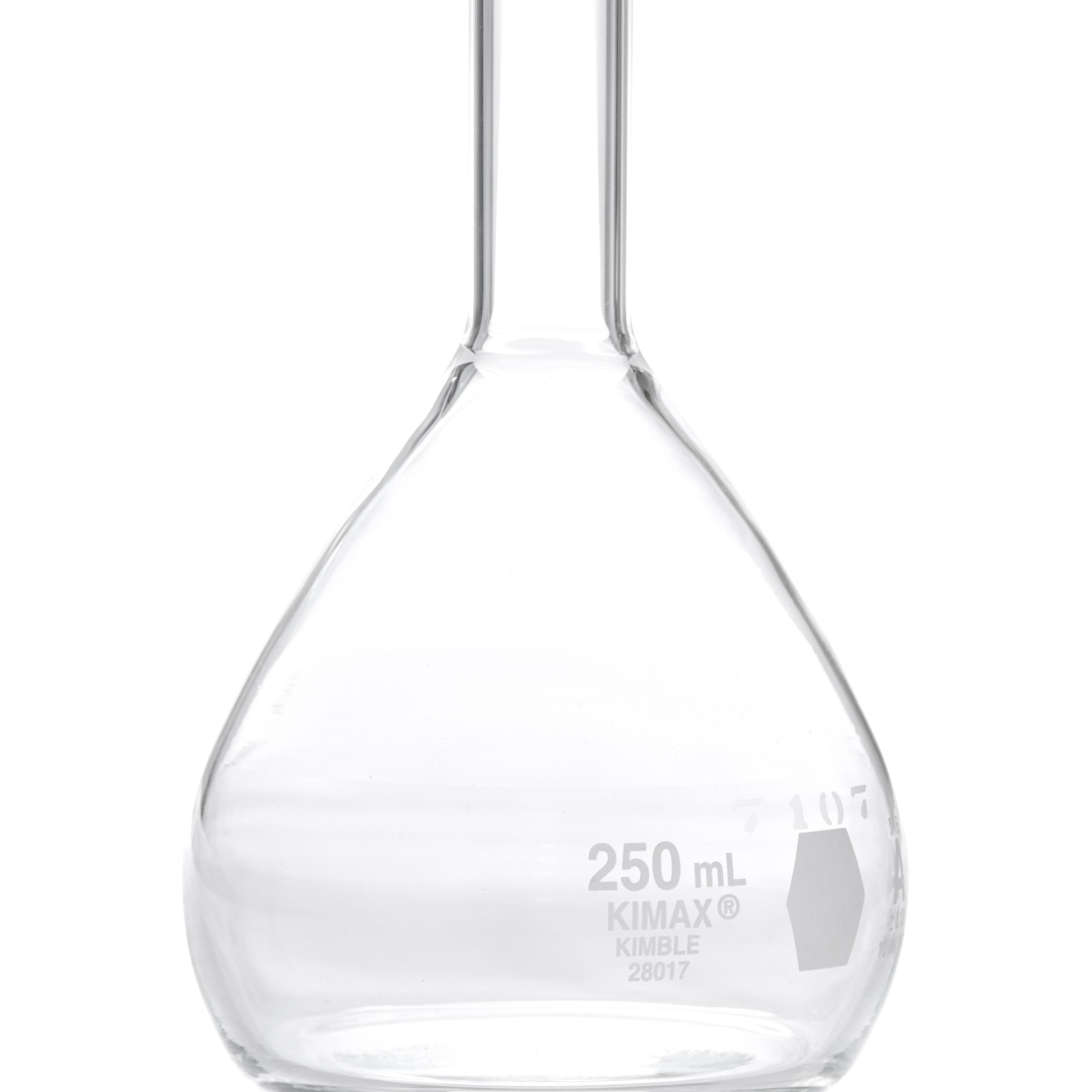 MATRAZ VOLUMÉTRICO DE 250ml CLASE A ASTM CON CERTIFICADO. KIMAX