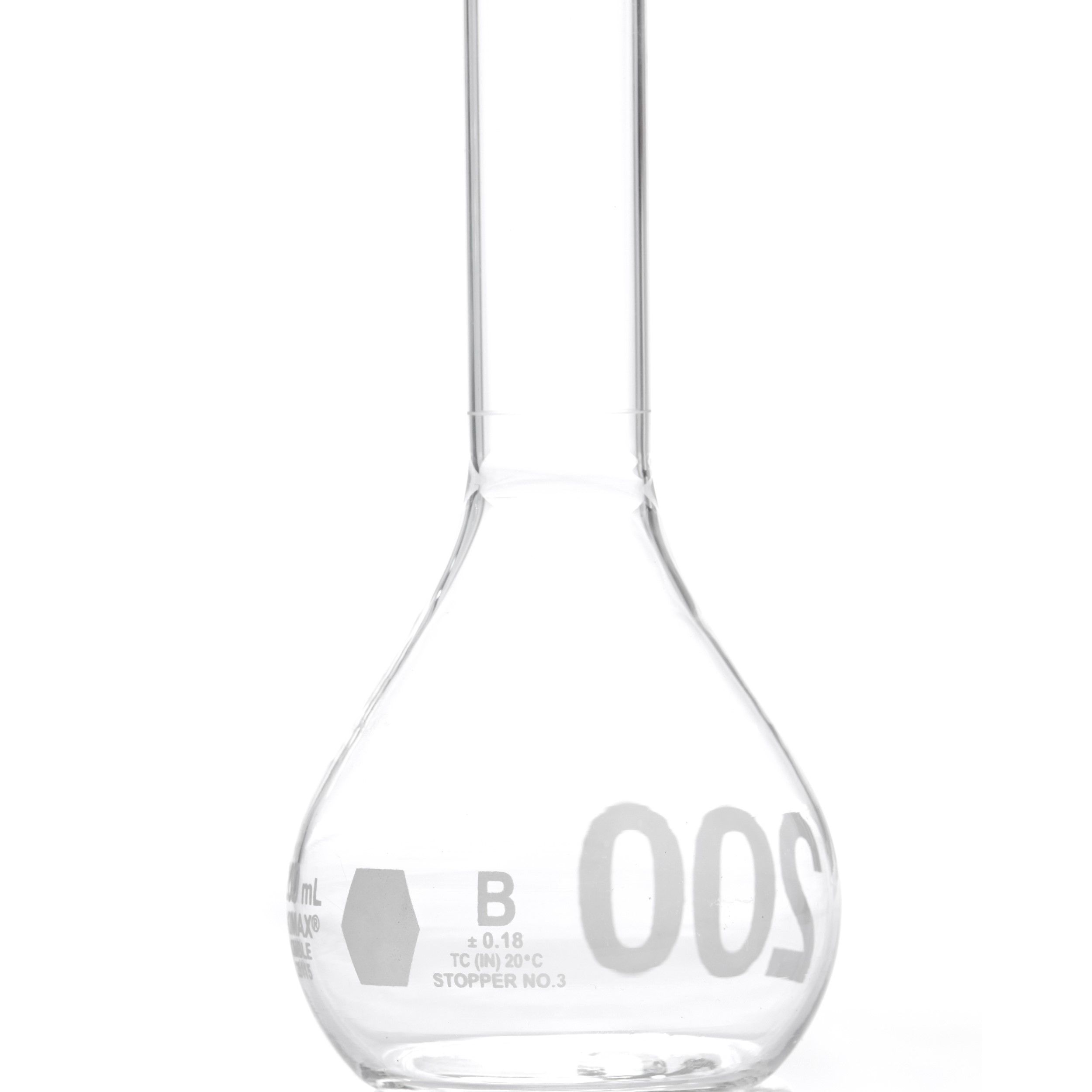 MATRAZ VOLUMÉTRICO PARA ÁCIDO FOSFÓRICO DE 200ml. KIMAX