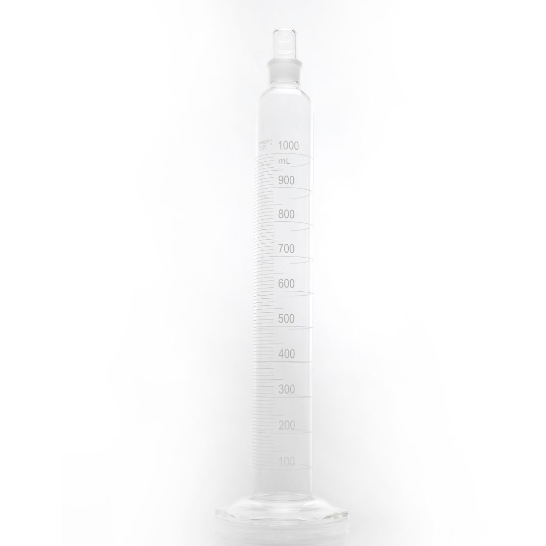 PROBETA GRADUADA DE 1L CLASE B ASTM CON TAPÓN DE VIDRIO. PYREX