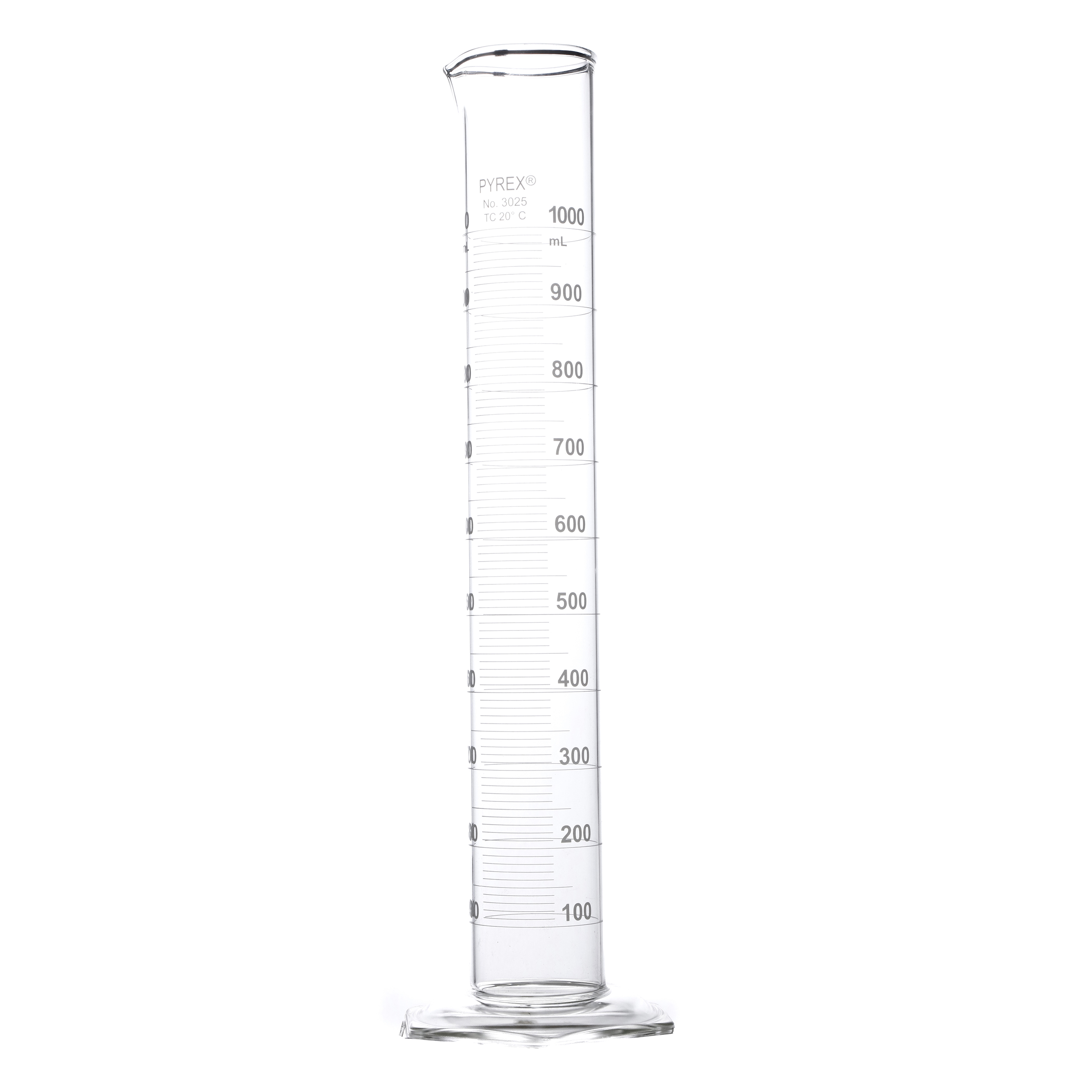 PROBETA GRADUADA DE 1L CLASE B ASTM. DOBLE ESCALA. PYREX