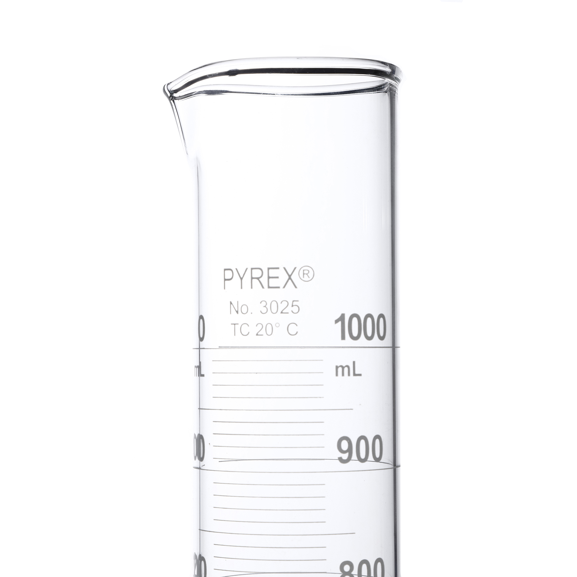 PROBETA GRADUADA DE 1L CLASE B ASTM. DOBLE ESCALA. PYREX