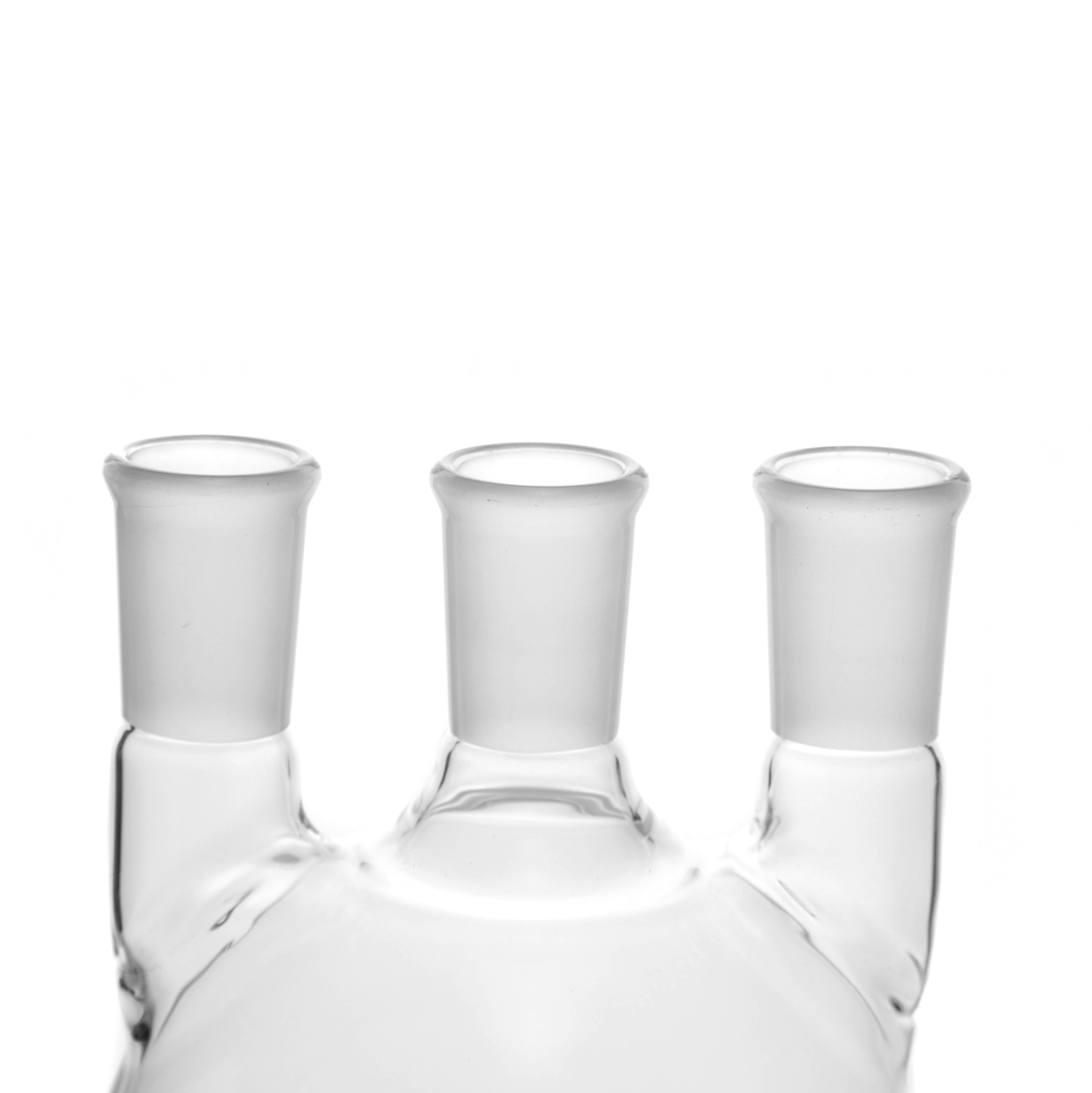 MATRAZ DE DESTILACIÓN DE 1L CON TRES BOCAS VERTICALES 24/40. PYREX