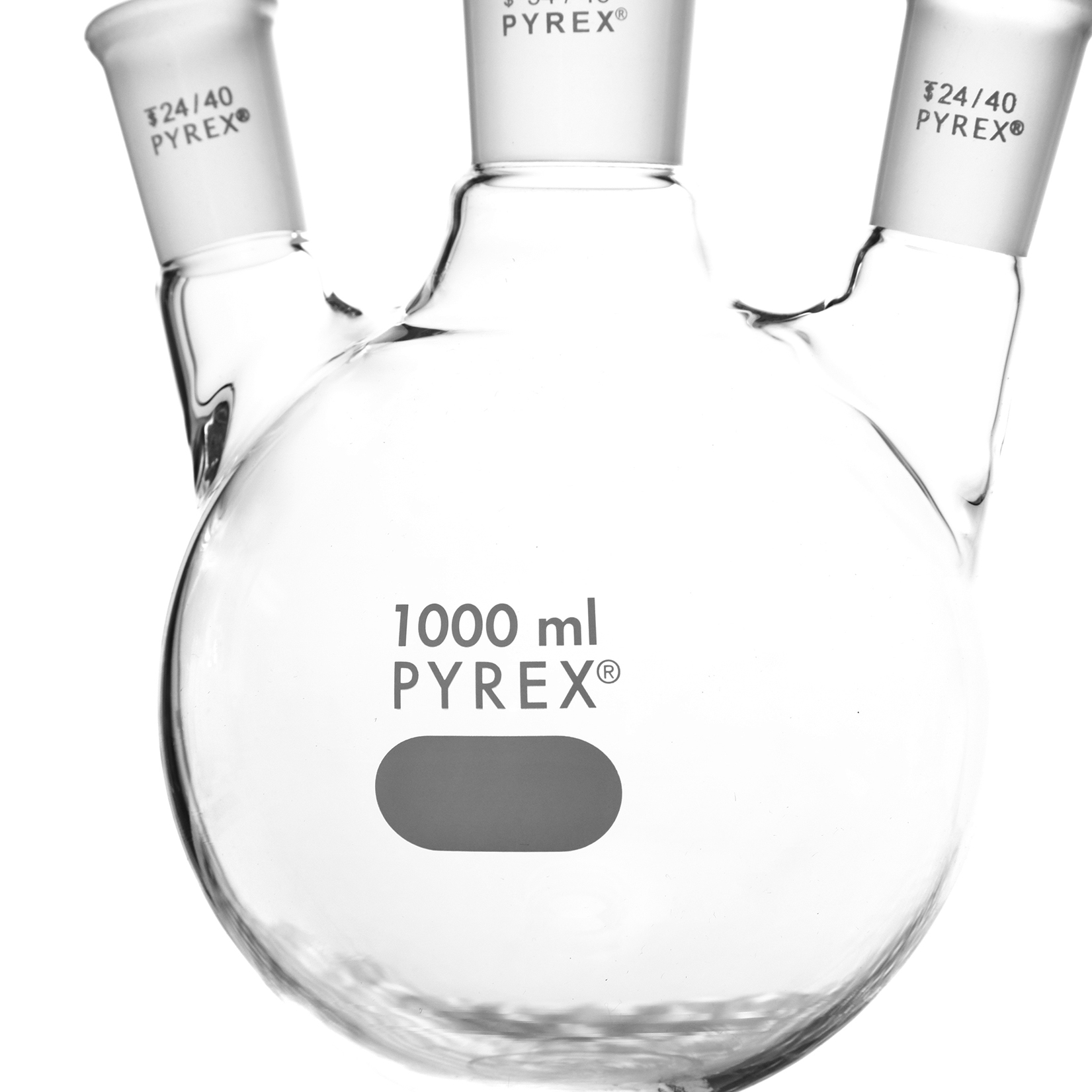 MATRAZ DE DESTILACIÓN DE 1L CON TRES BOCAS EN ÁNGULO. PYREX