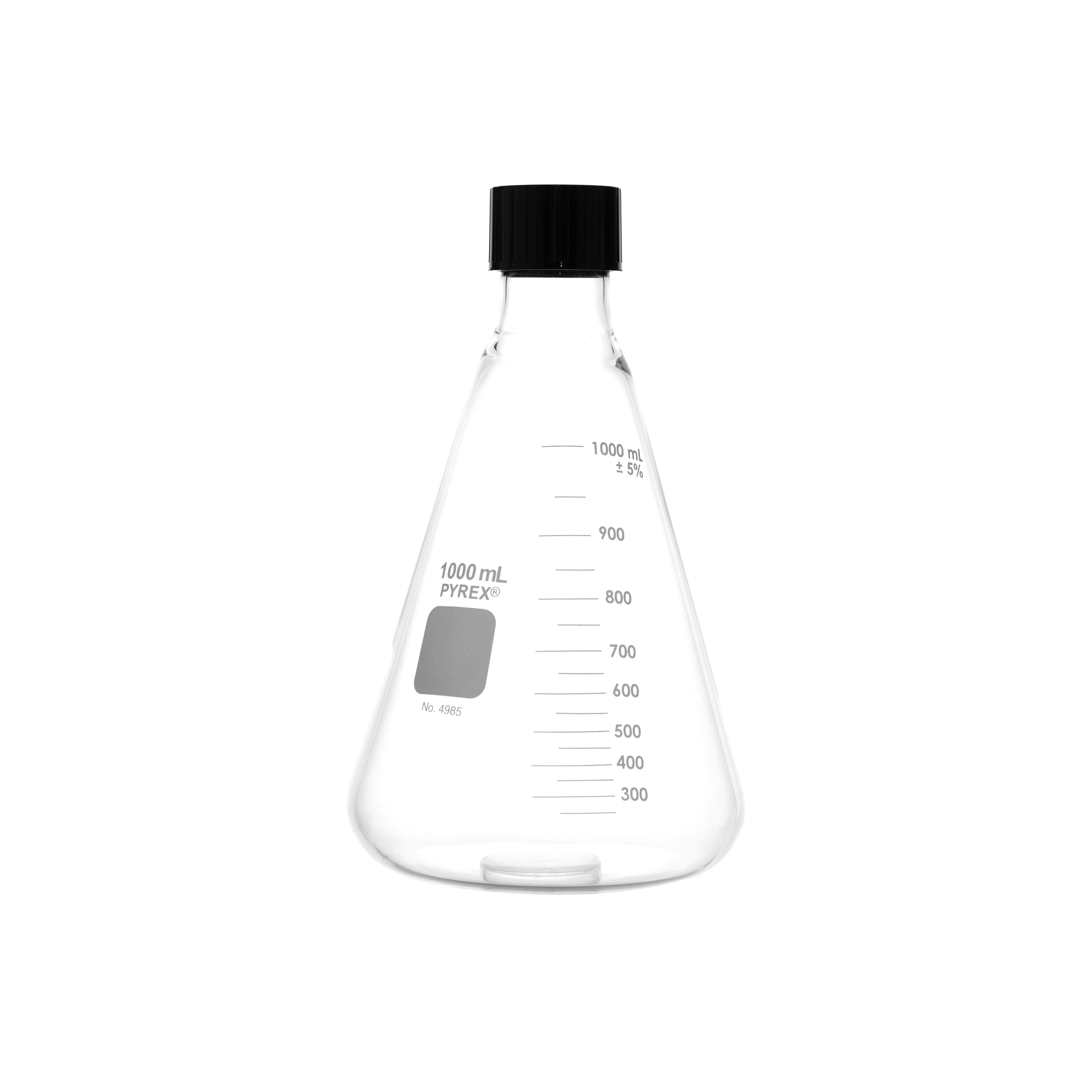 MATRAZ ERLENMEYER DE 1L CON TAPÓN ROSCADO. PYREX