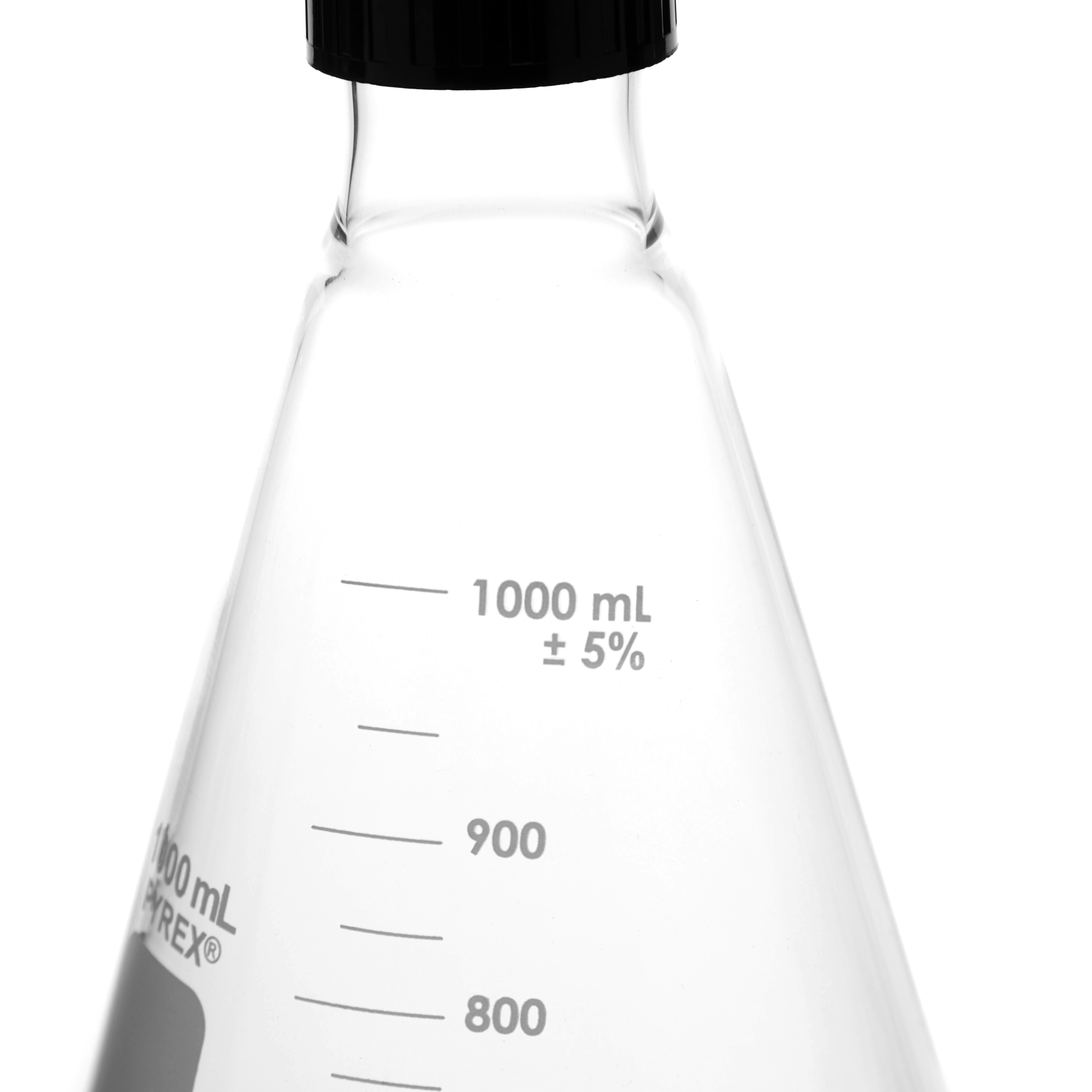 MATRAZ ERLENMEYER DE 1L CON TAPÓN ROSCADO. PYREX