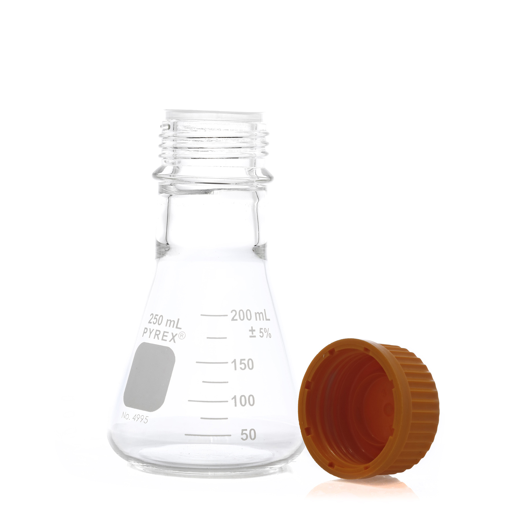 MATRAZ ERLENMEYER DE 250ml CON TAPÓN ROSCADO. PYREX