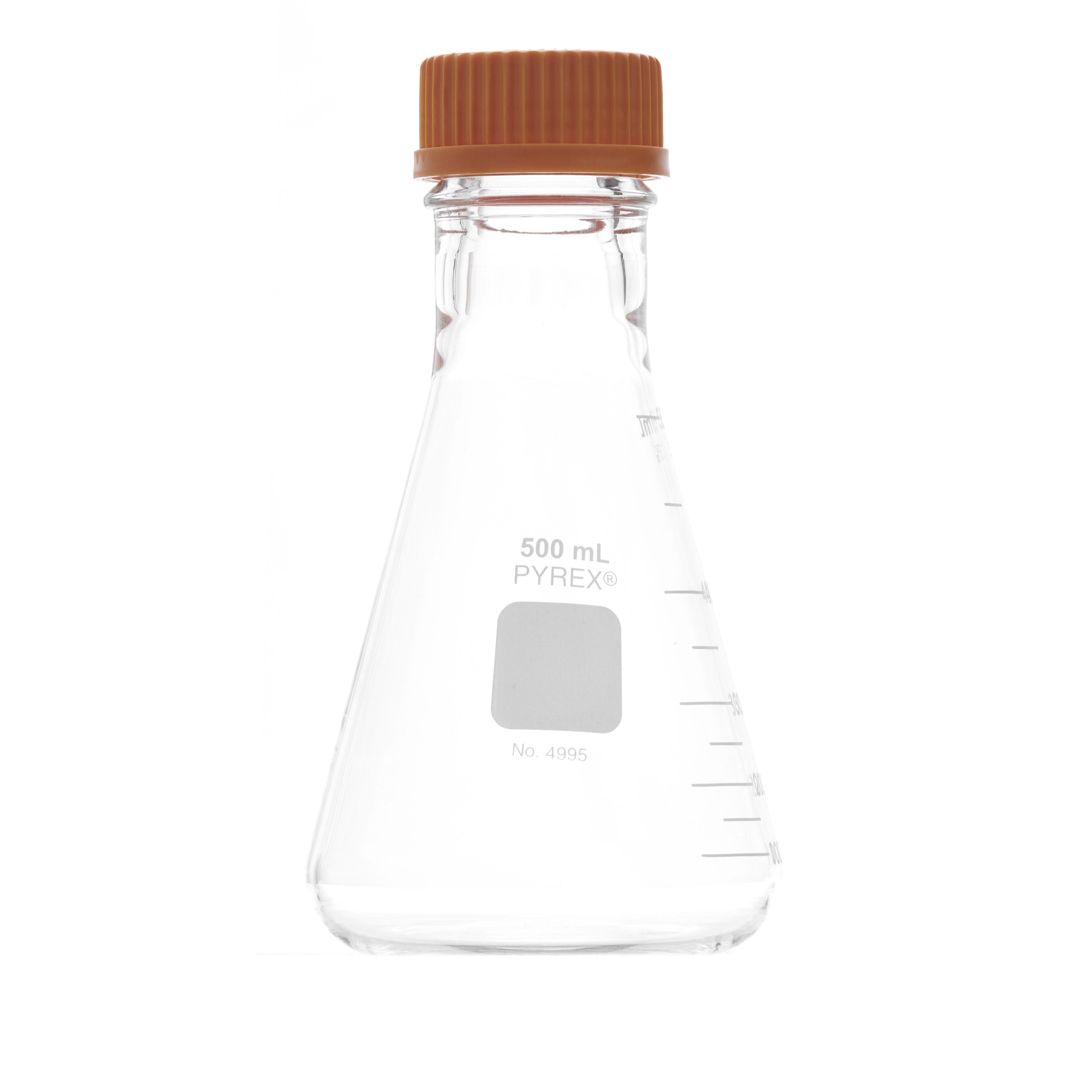 MATRAZ ERLENMEYER DE 500ml CON TAPÓN ROSCADO. PYREX