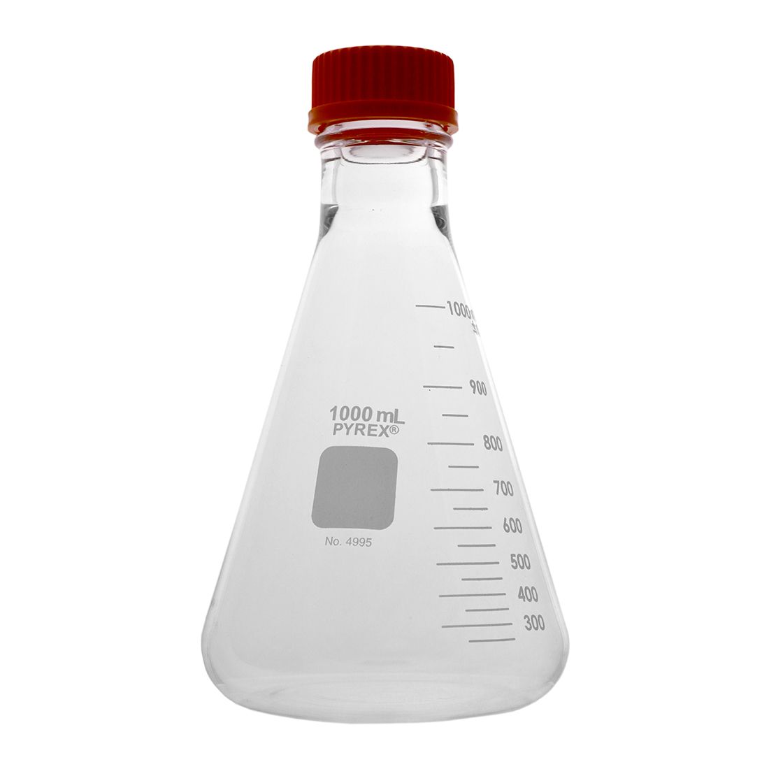 MATRAZ ERLENMEYER DE 1L CON TAPÓN ROSCADO. PYREX