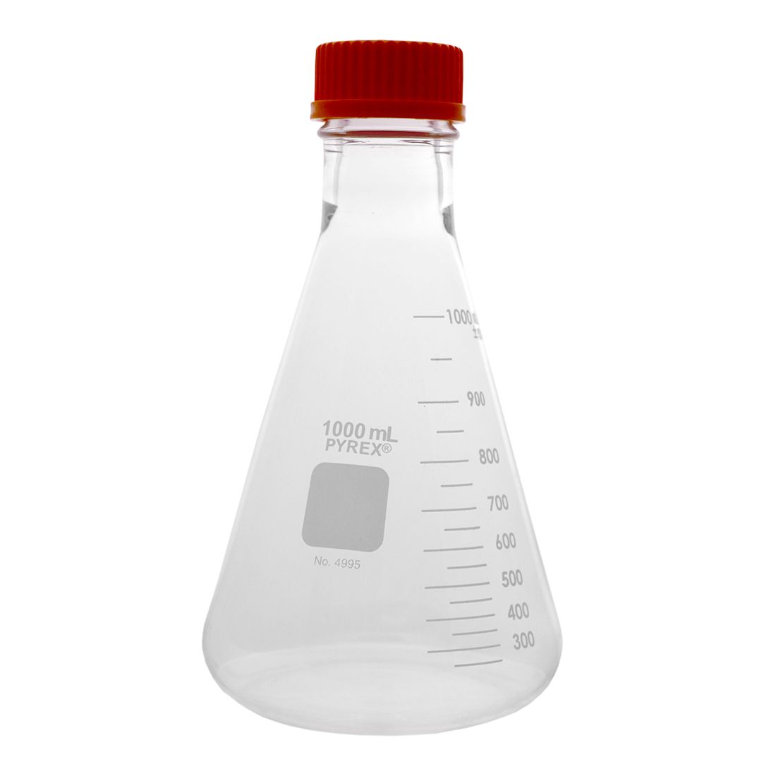 MATRAZ ERLENMEYER DE 1L CON TAPÓN ROSCADO. PYREX