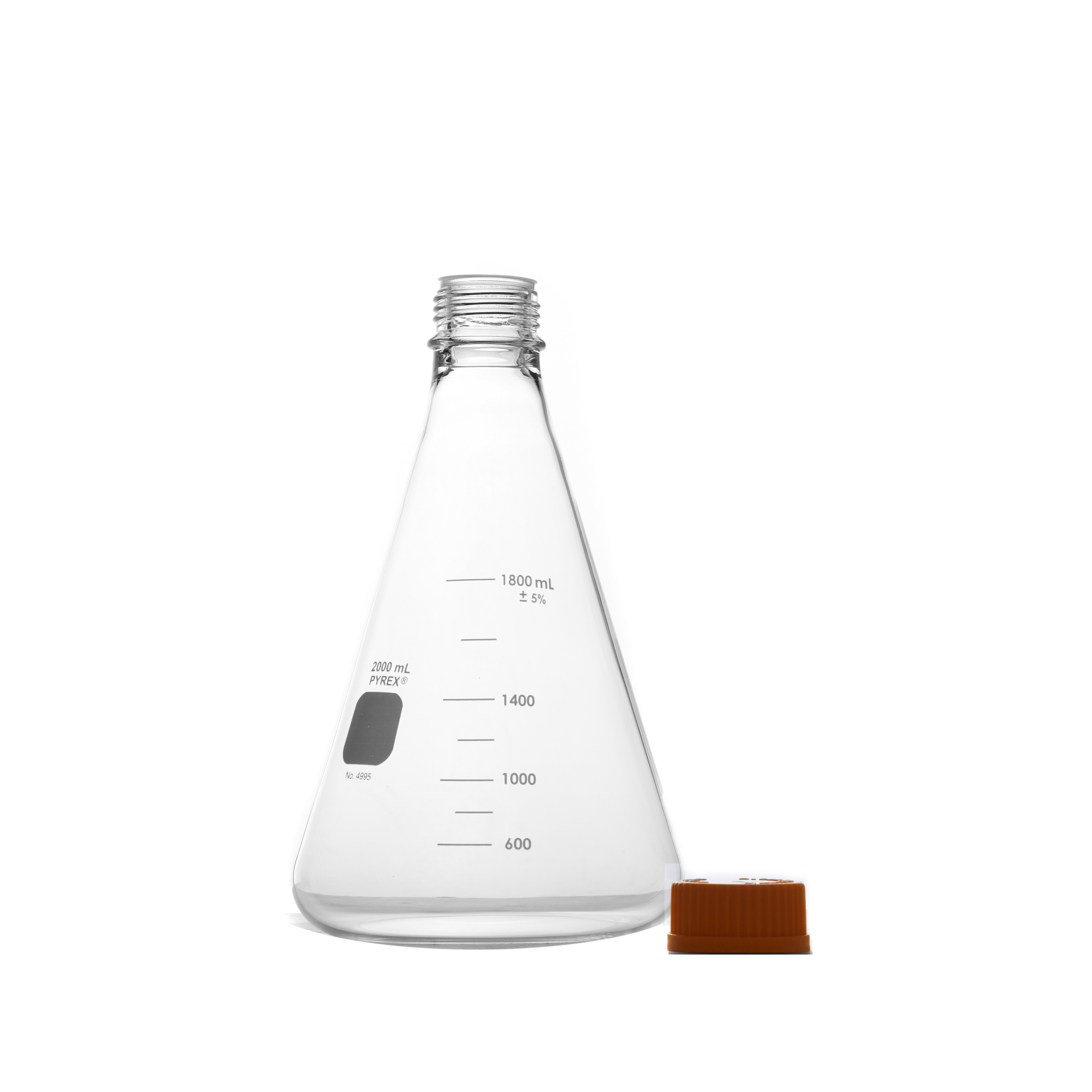 MATRAZ ERLENMEYER DE 2000ml CON TAPÓN ROSCADO. PYREX