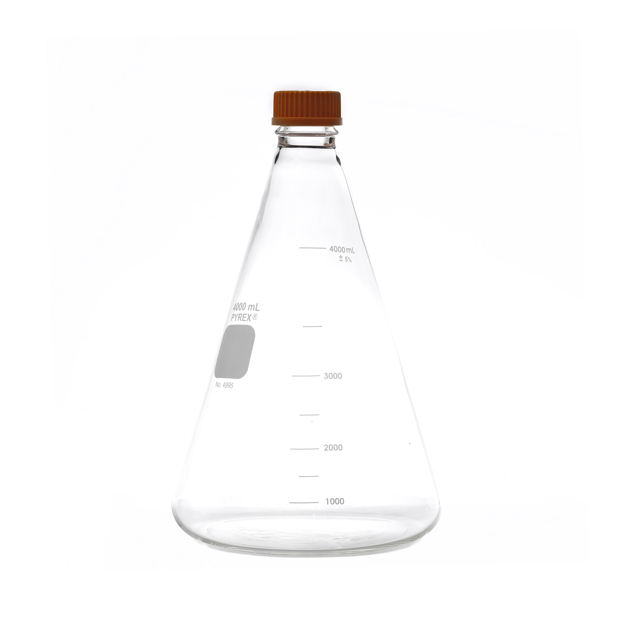 MATRAZ ERLENMEYER DE 4000ml CON TAPÓN ROSCADO. PYREX