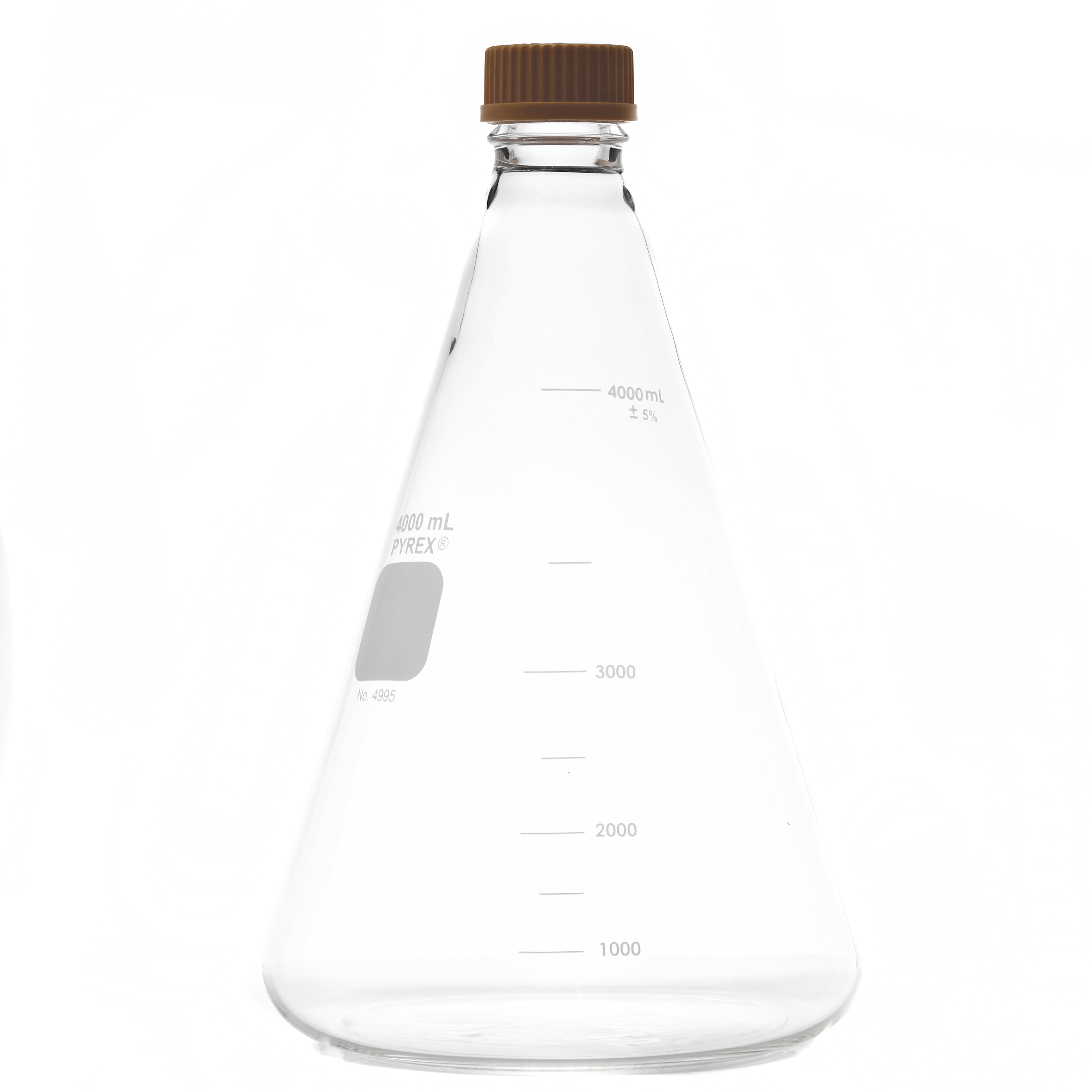 MATRAZ ERLENMEYER DE 4000ml CON TAPÓN ROSCADO. PYREX