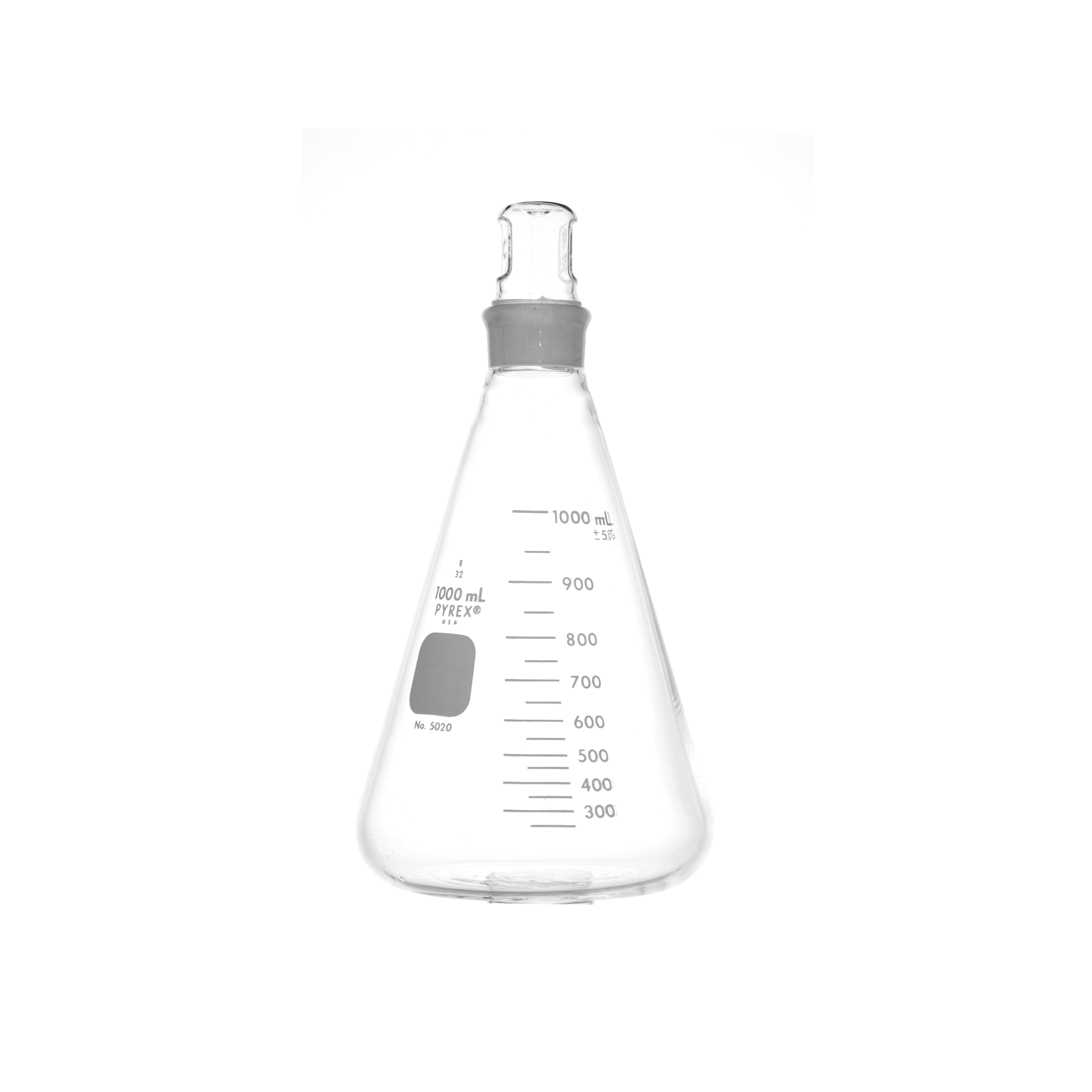 MATRAZ ERLENMEYER DE 1L CON TAPÓN DE VIDRIO. PYREX