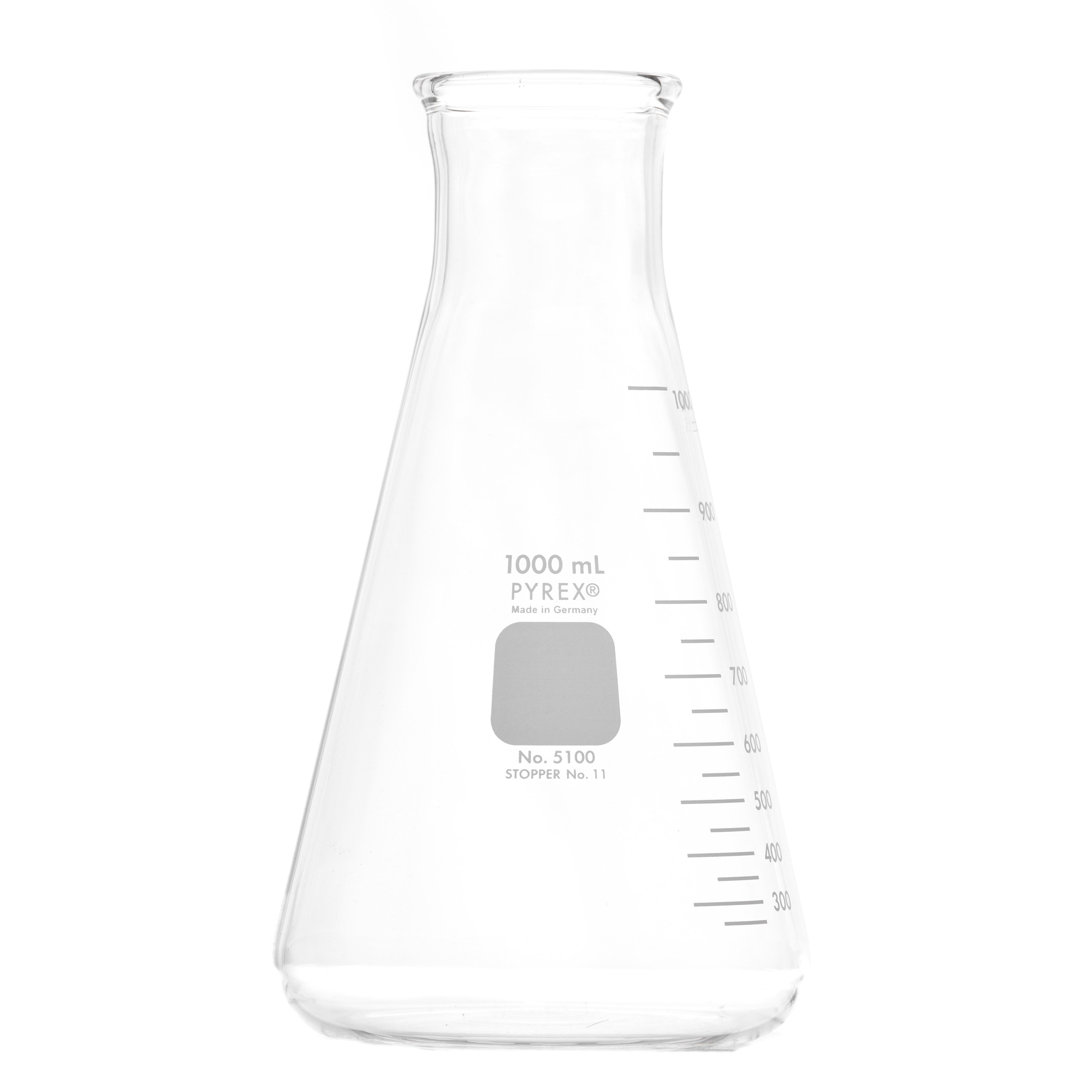 MATRAZ ERLENMEYER DE 1L BOCA ANCHA. PYREX