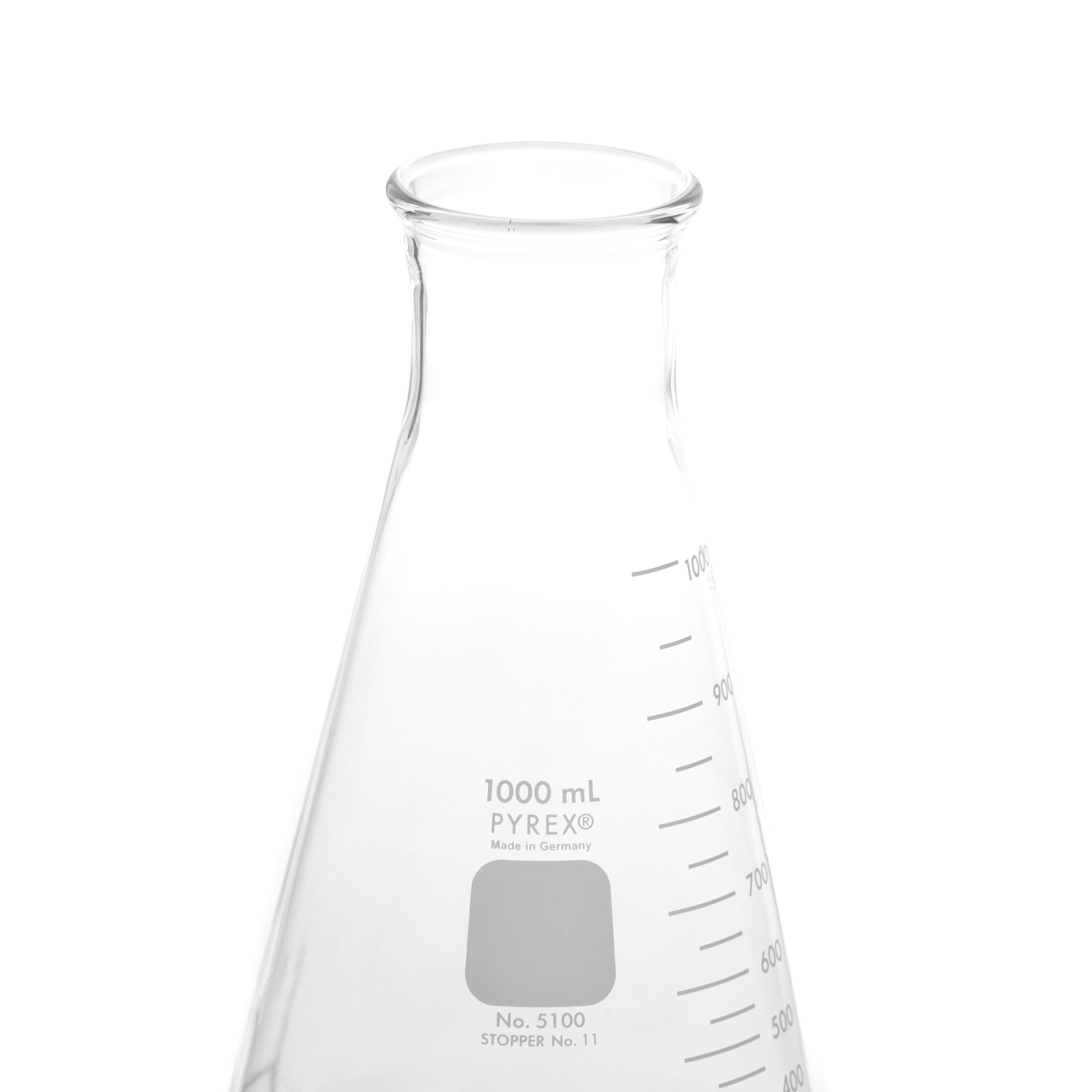 MATRAZ ERLENMEYER DE 1L BOCA ANCHA. PYREX