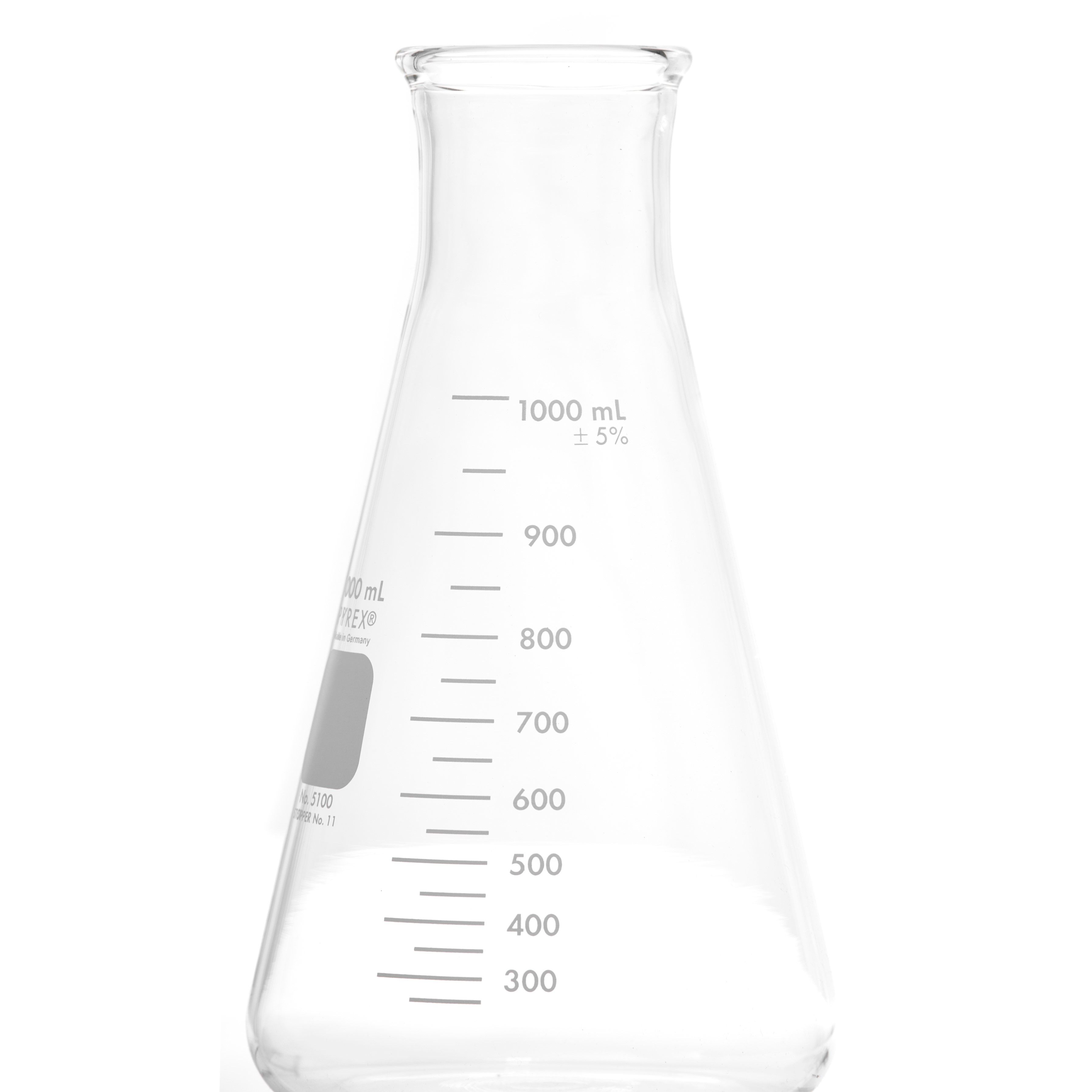 MATRAZ ERLENMEYER DE 1L BOCA ANCHA. PYREX