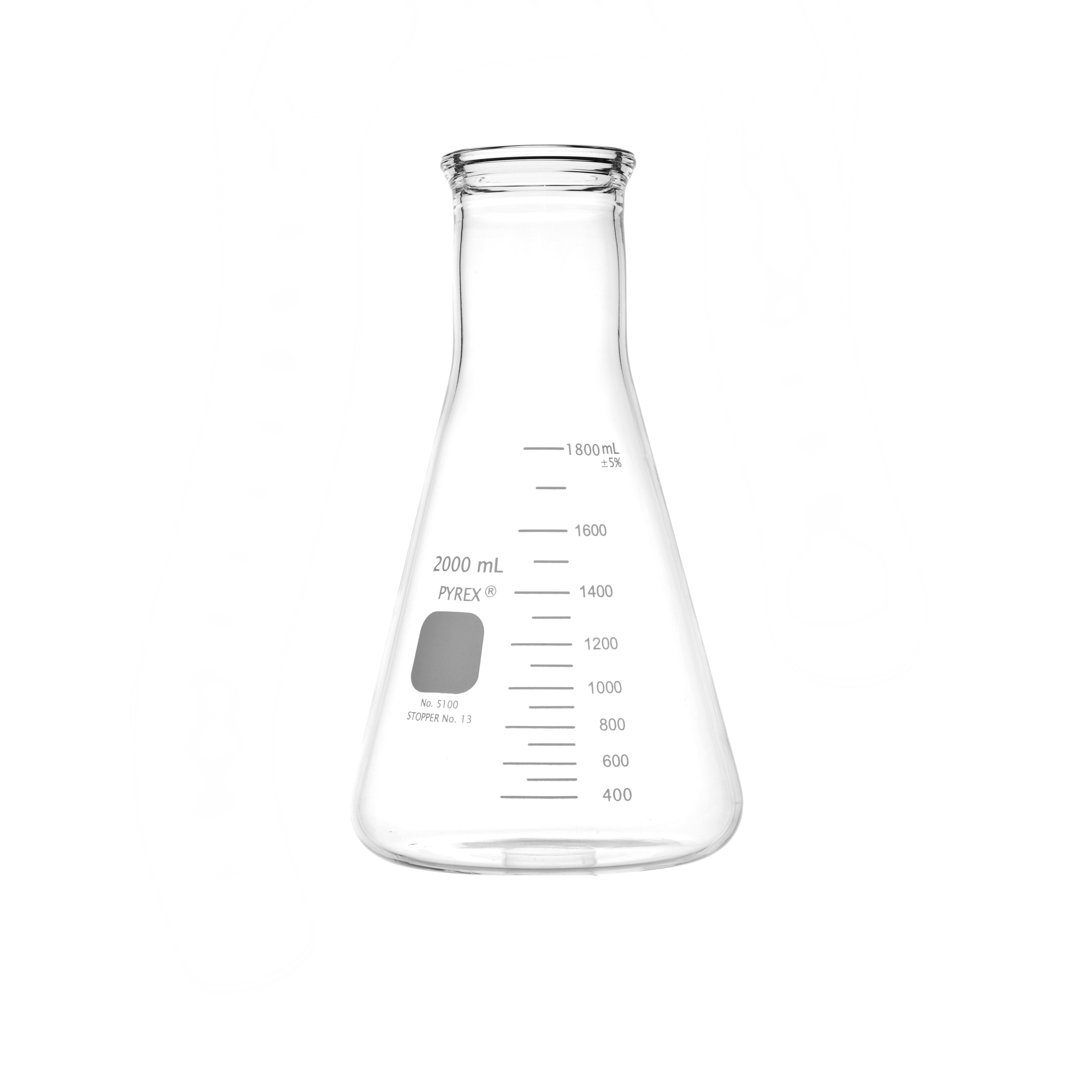 MATRAZ ERLENMEYER DE 2L BOCA ANCHA. PYREX