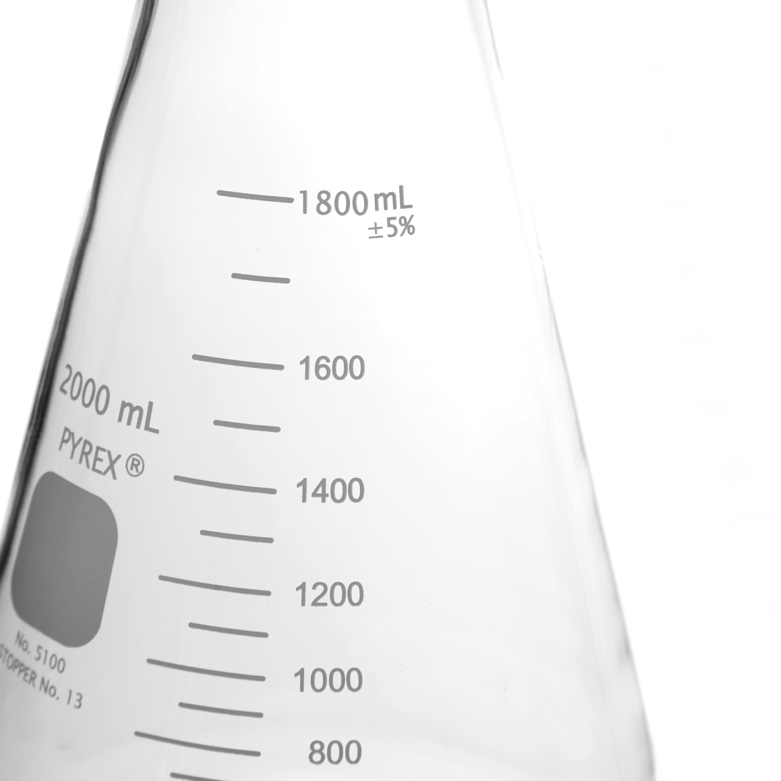 MATRAZ ERLENMEYER DE 2L BOCA ANCHA. PYREX