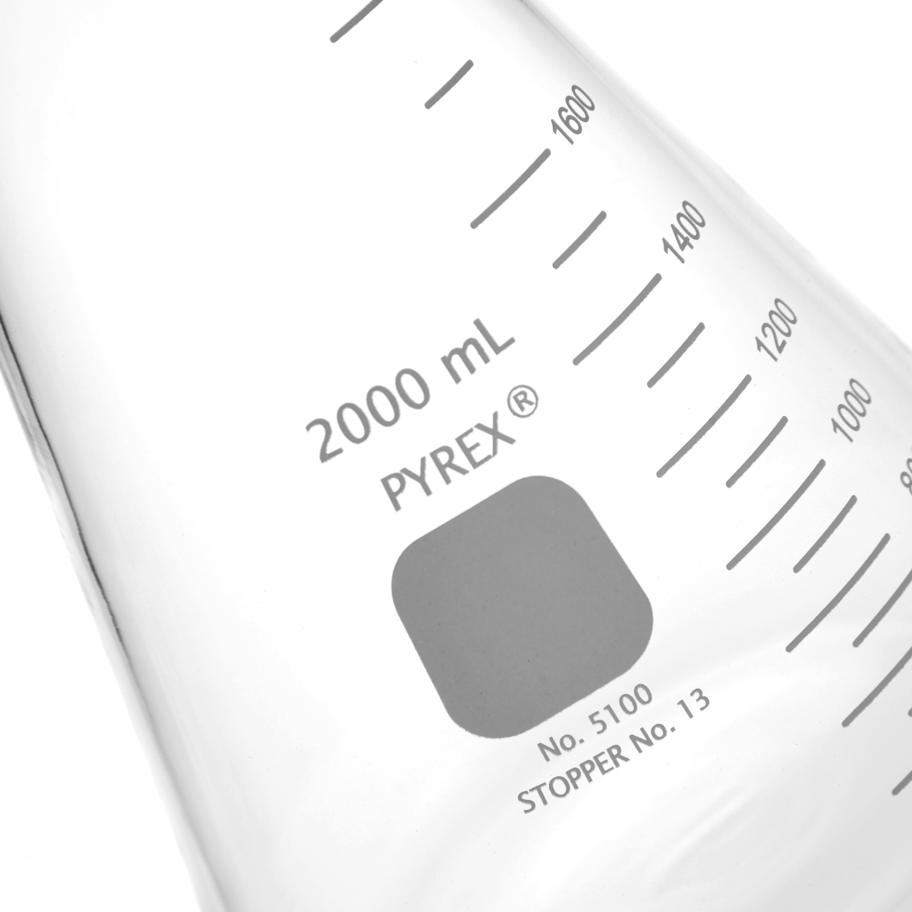 MATRAZ ERLENMEYER DE 2L BOCA ANCHA. PYREX