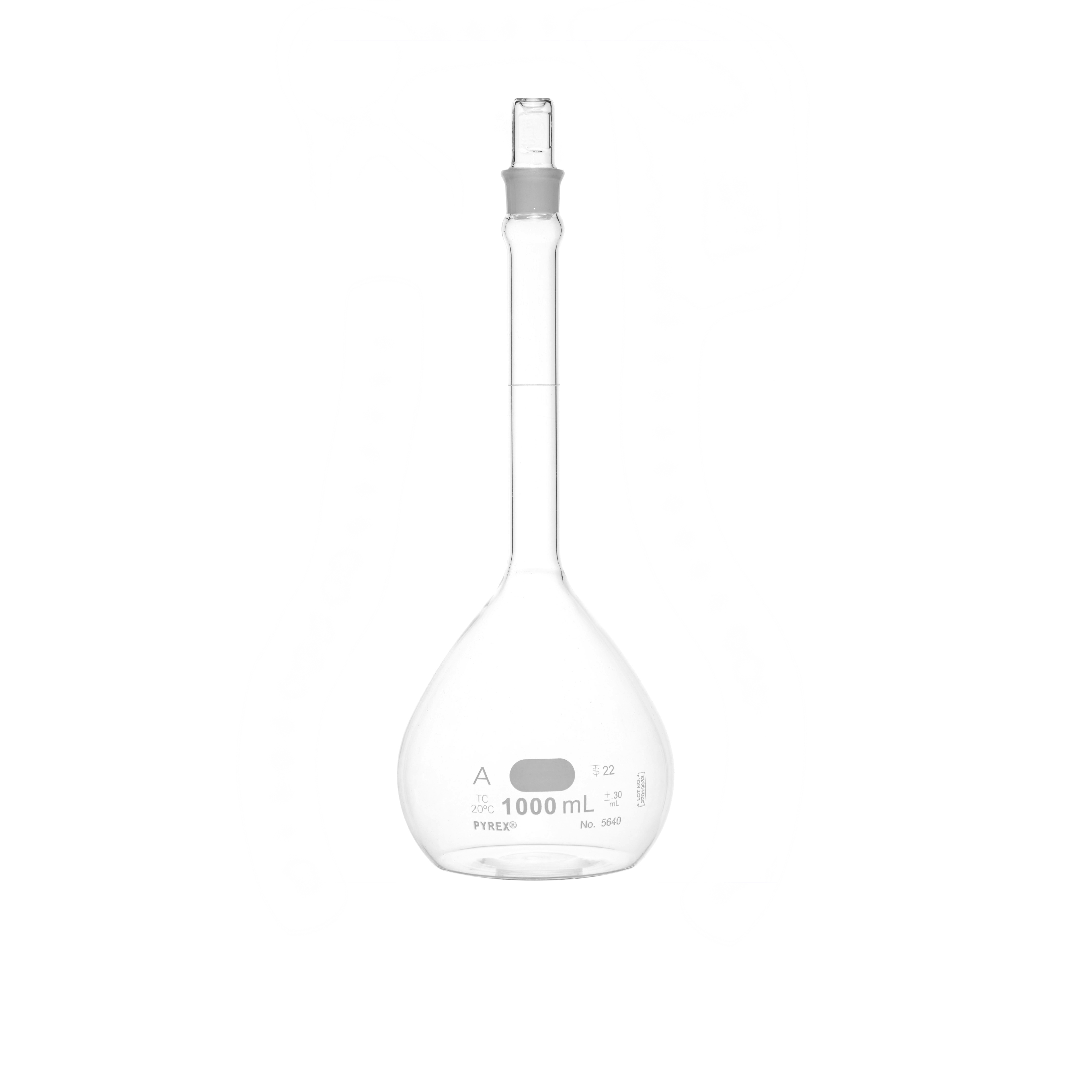 MATRAZ VOLUMÉTRICO DE 1L CLASE A ASTM. PYREX