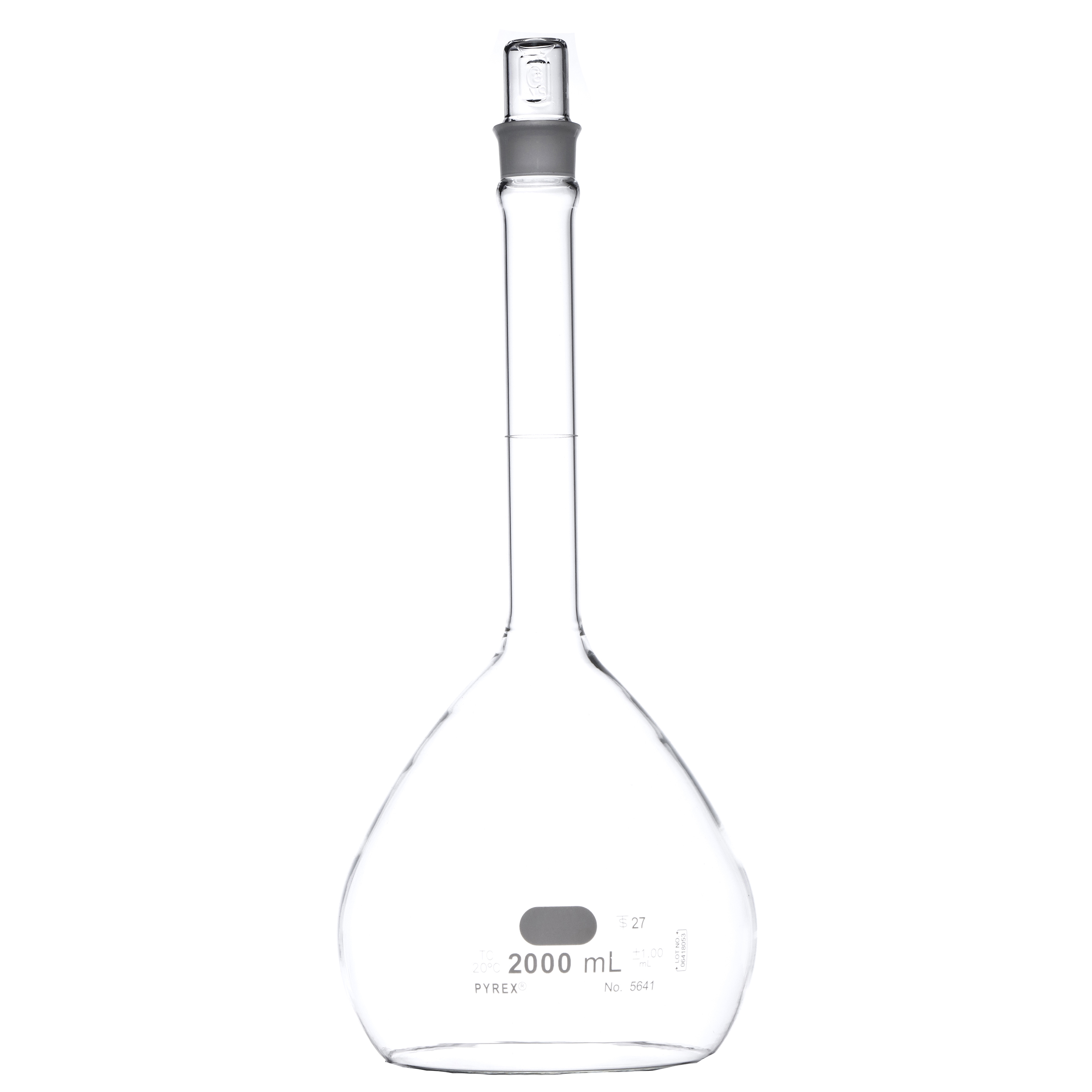 MATRAZ VOLUMÉTRICO DE 2L CLASE B ASTM. PYREX