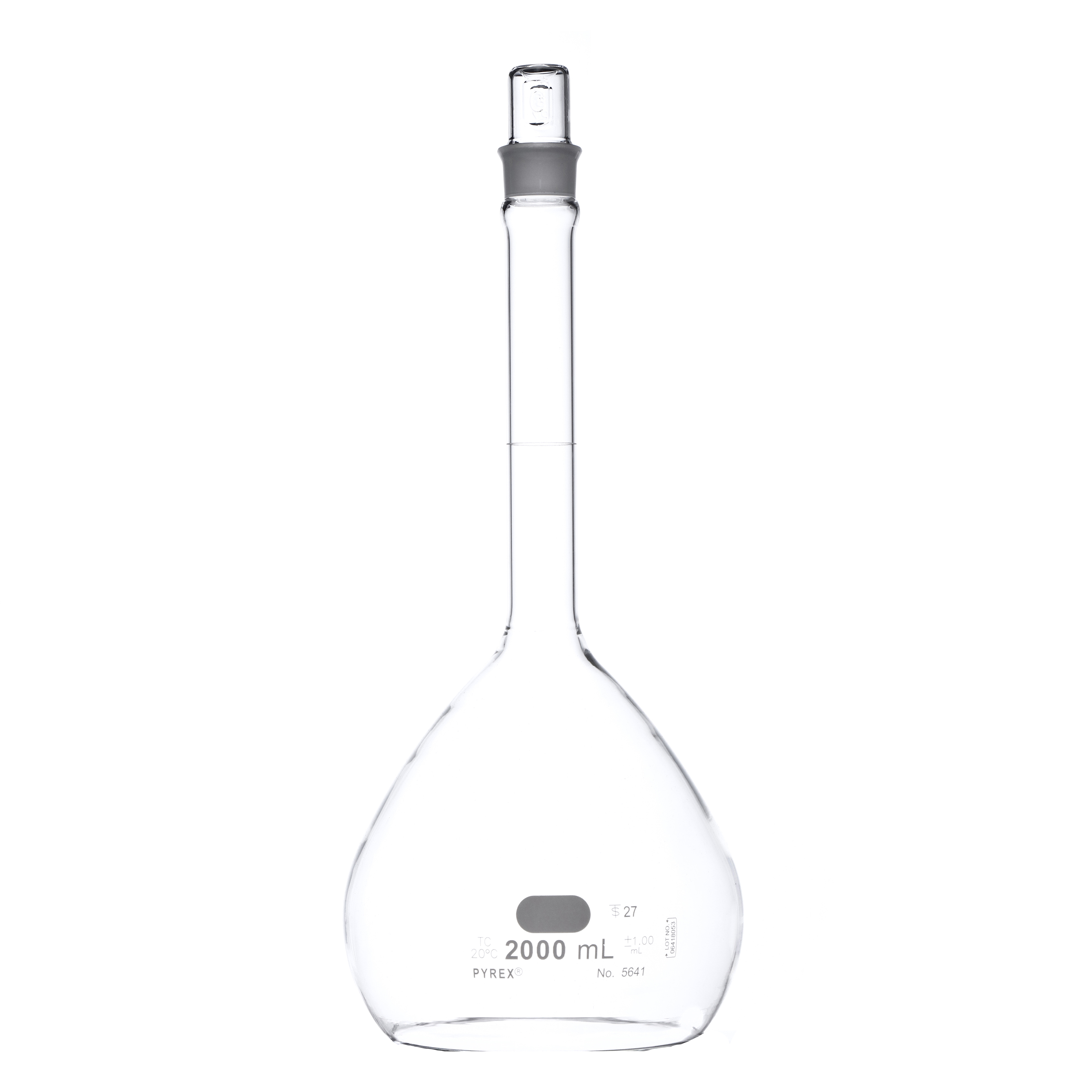 MATRAZ VOLUMÉTRICO DE 2L CLASE B ASTM. PYREX