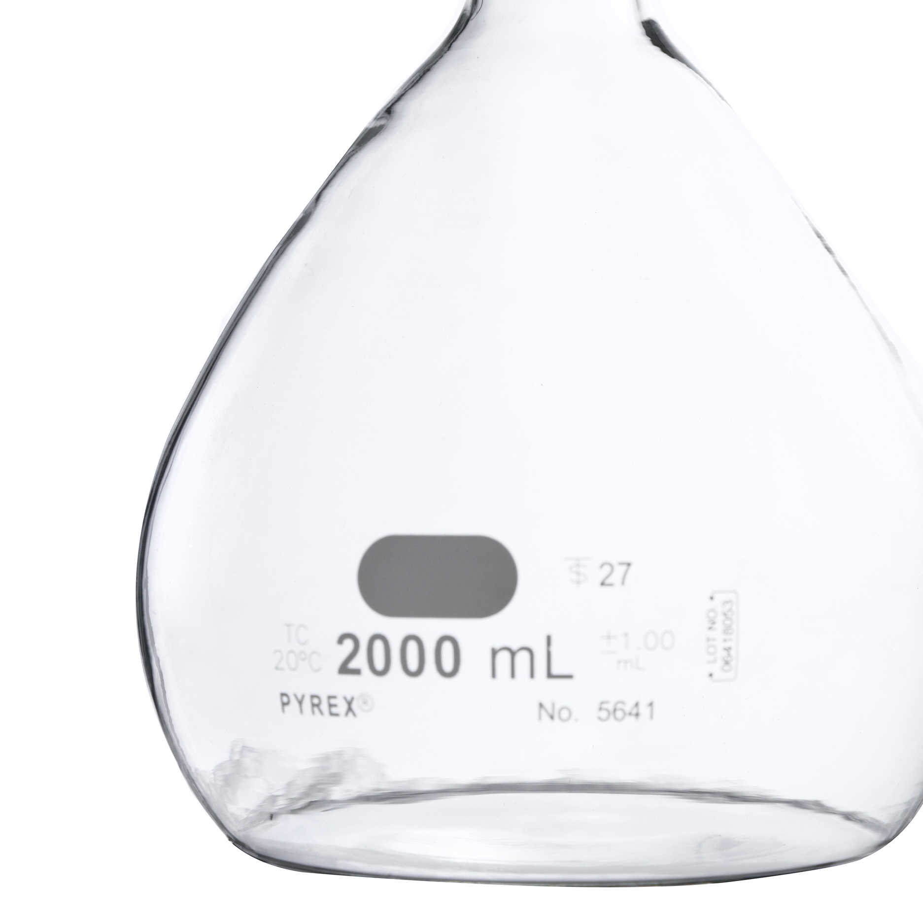 MATRAZ VOLUMÉTRICO DE 2L CLASE B ASTM. PYREX