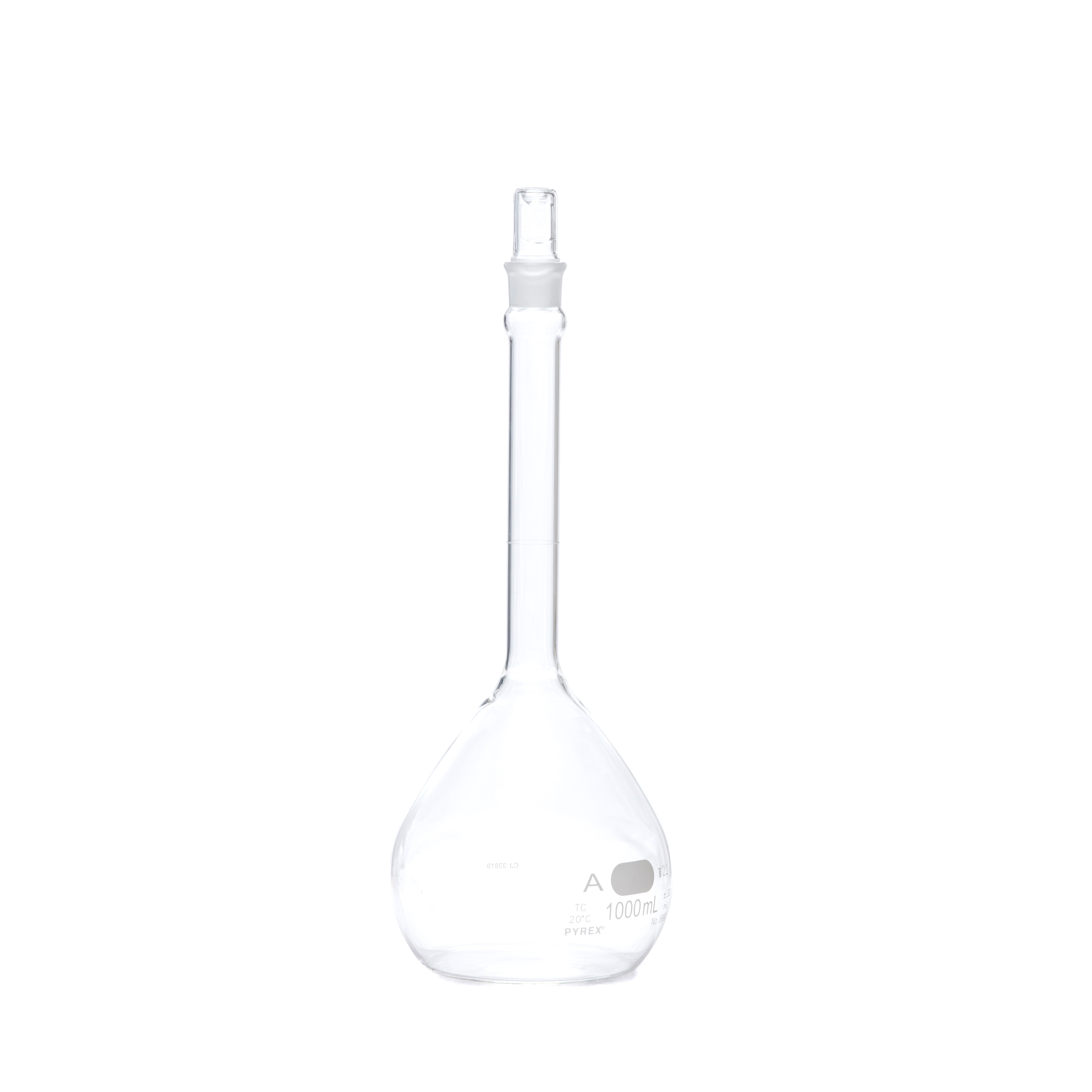 MATRAZ VOLUMÉTRICO DE 1L CLASE A ASTM CON CERTIFICADO. PYREX
