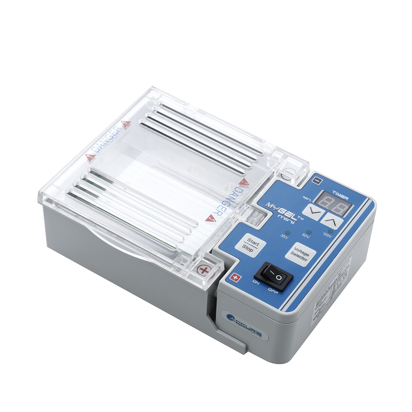 CÁMARA DE ELECTROFORESIS CON FUENTE DE PODER. ACCURIS