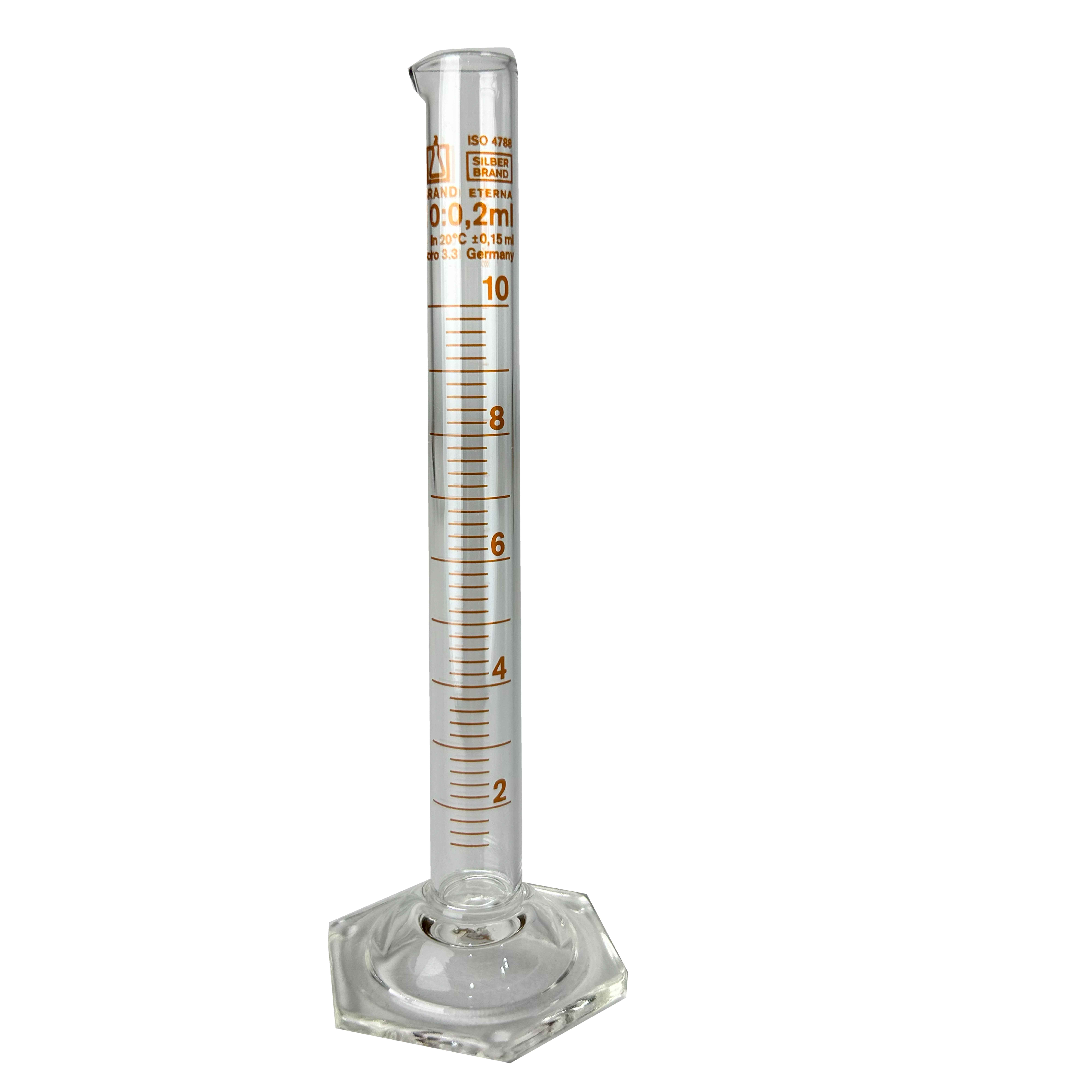 PROBETA GRADUADA SILBERBRAND ETERNA DE 10 ml, CLASE B DIN. BRAND