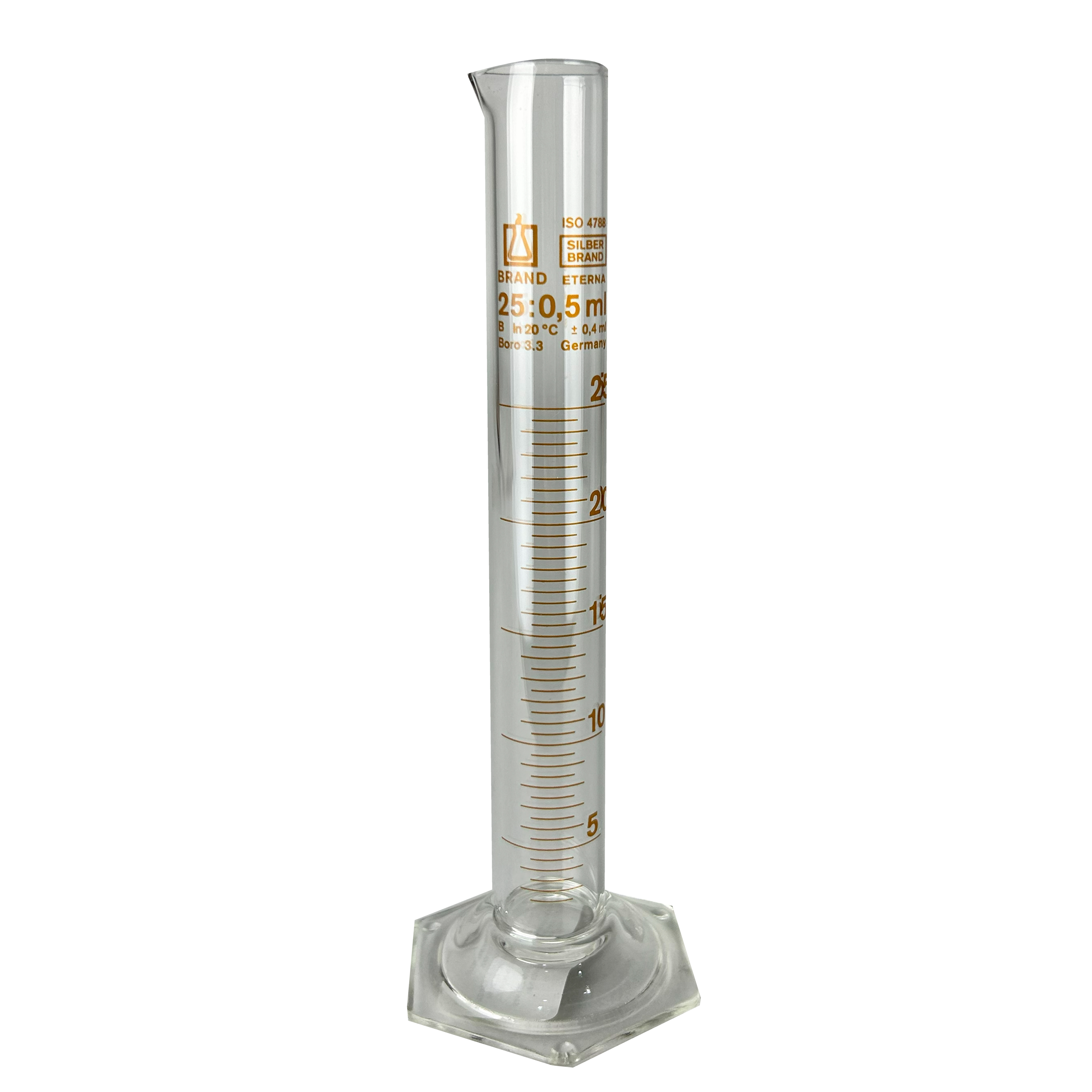 PROBETA GRADUADA SILBERBRAND ETERNA DE 25 ml, CLASE B DIN. BRAND