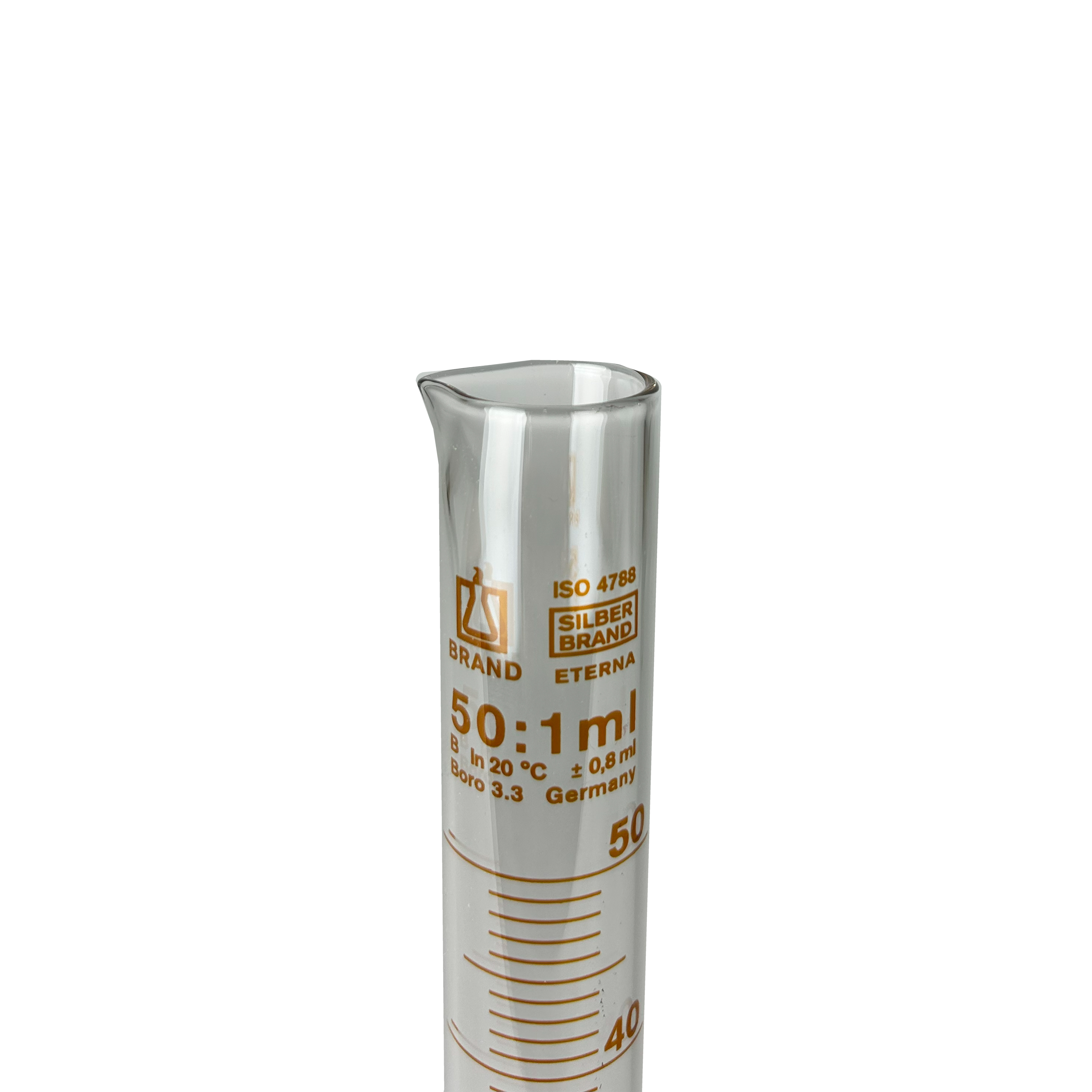 PROBETA GRADUADA SILBERBRAND ETERNA DE 50 ml, CLASE B DIN. BRAND