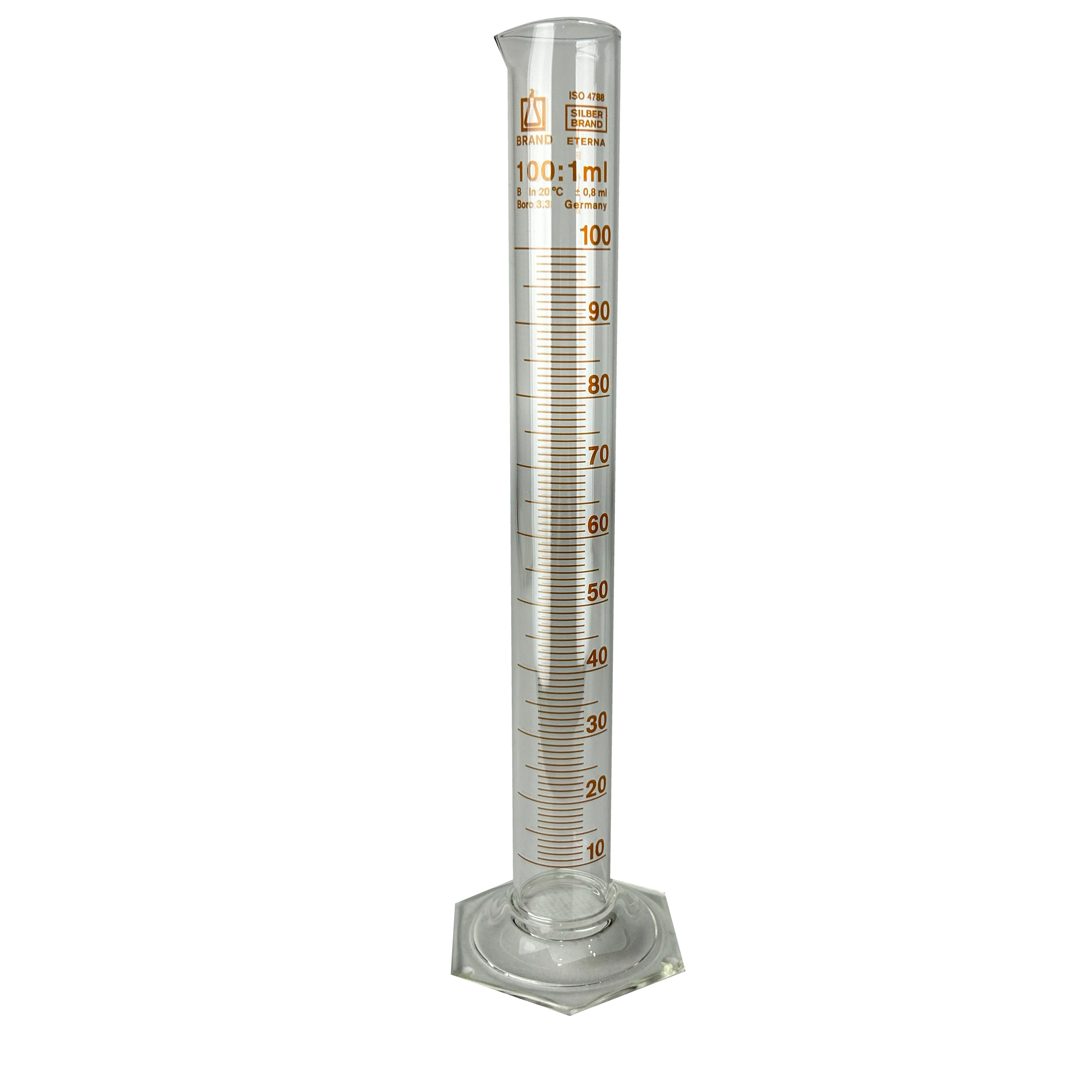 PROBETA GRADUADA SILBERBRAND ETERNA DE 100 ml, CLASE B DIN. BRAND