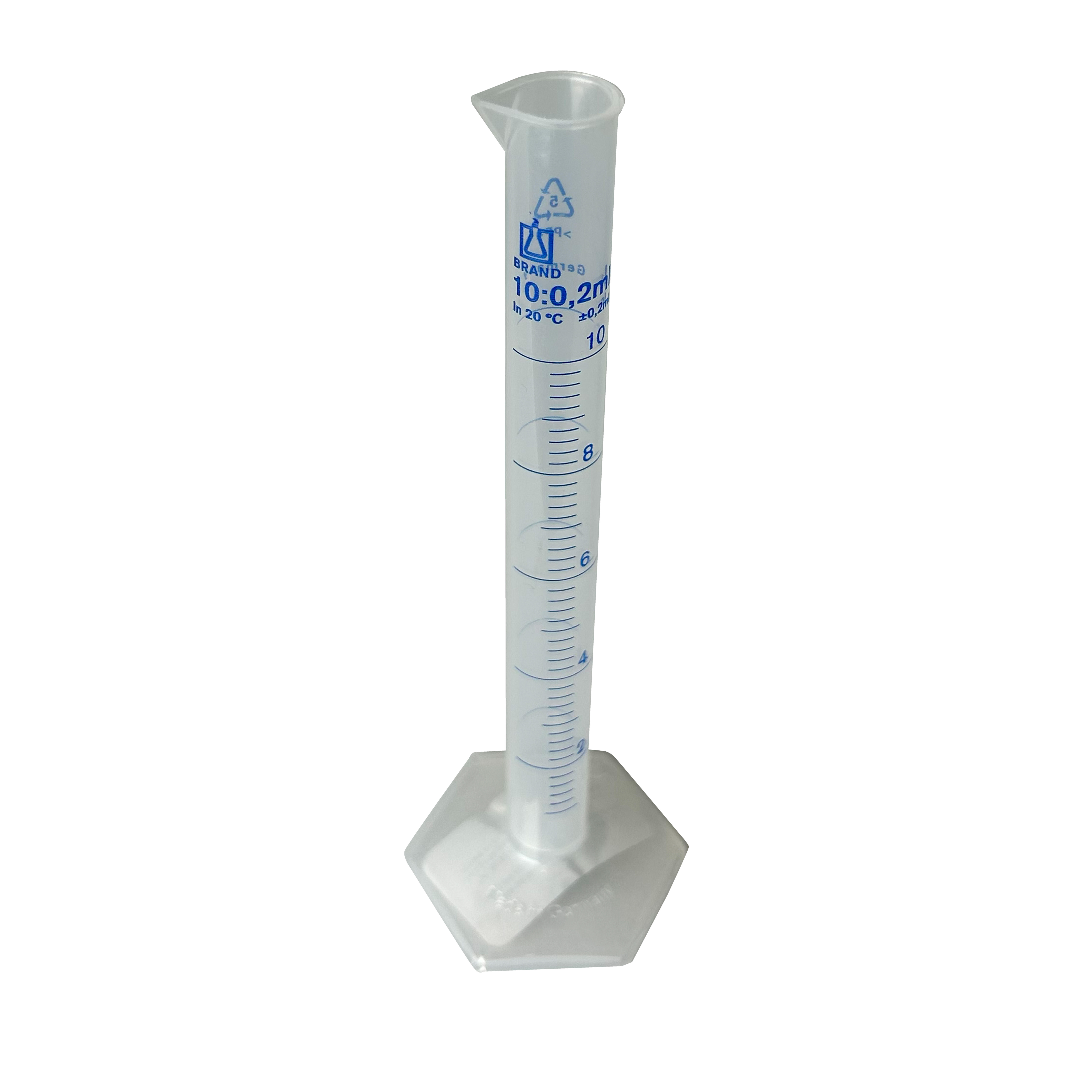 PROBETA GRADUADA DE PP DE 10 ml, CLASE B DIN. BRAND