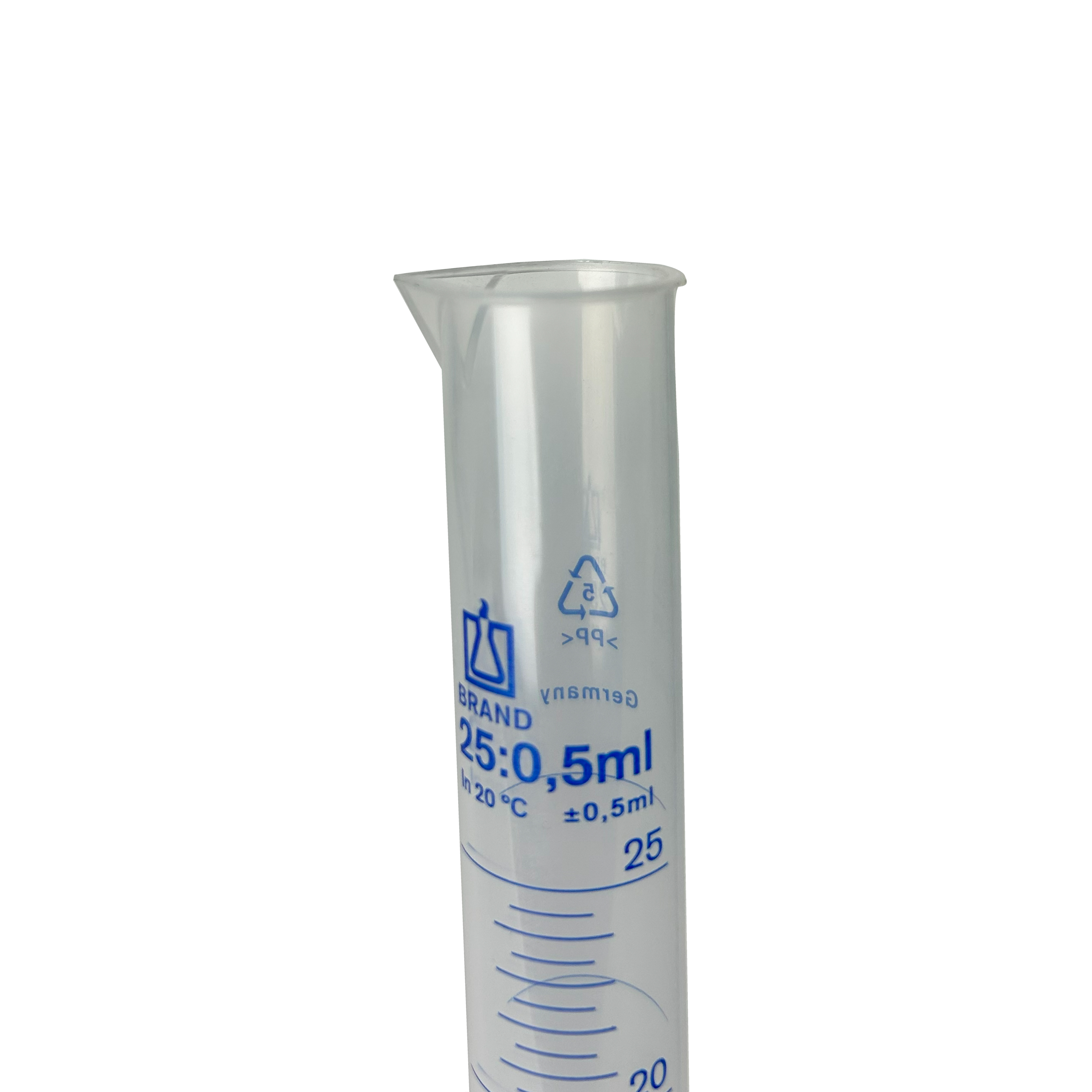 PROBETA GRADUADA DE PP DE 25 ml, CLASE B DIN. BRAND