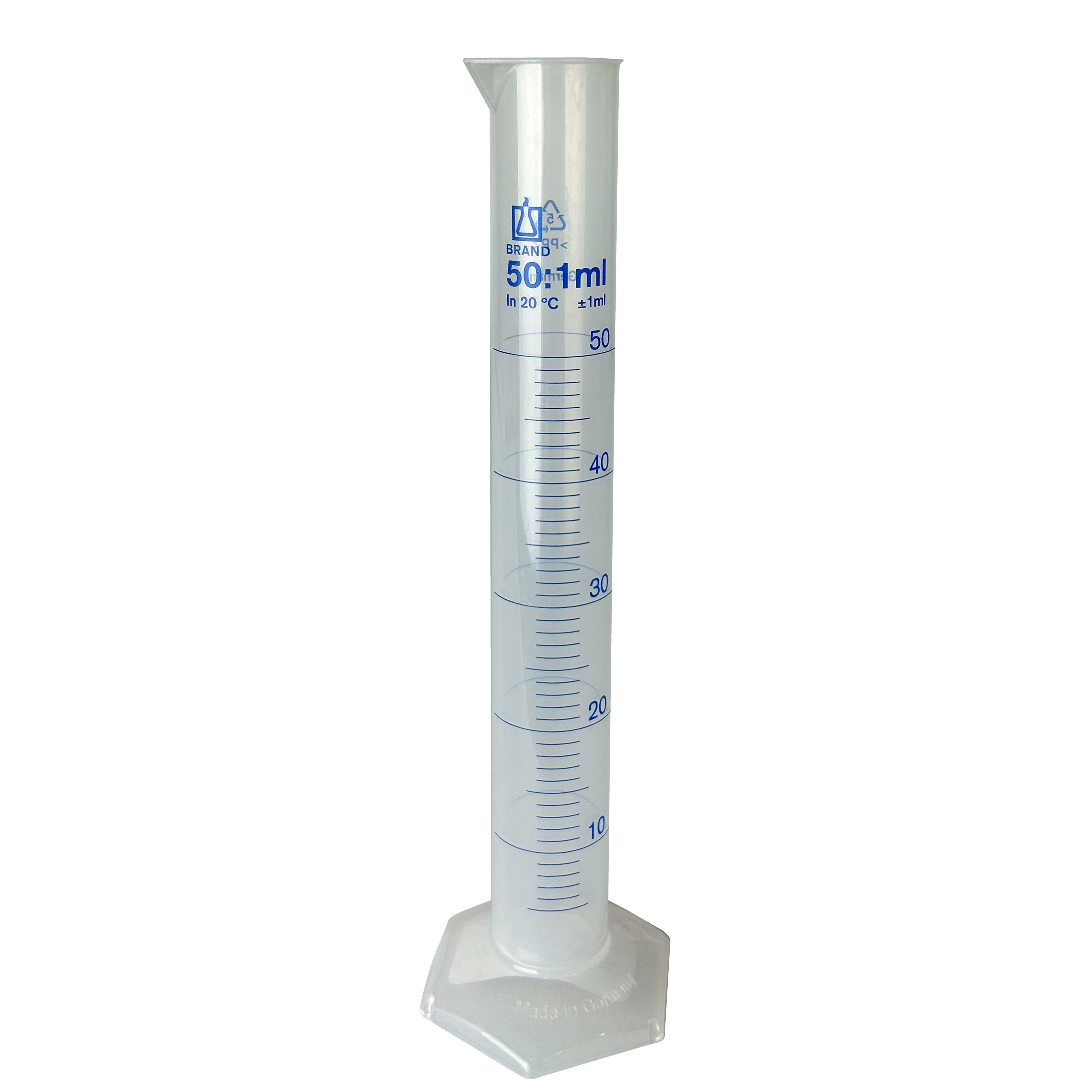 PROBETA GRADUADA DE PP DE 50 ml, CLASE B DIN. BRAND