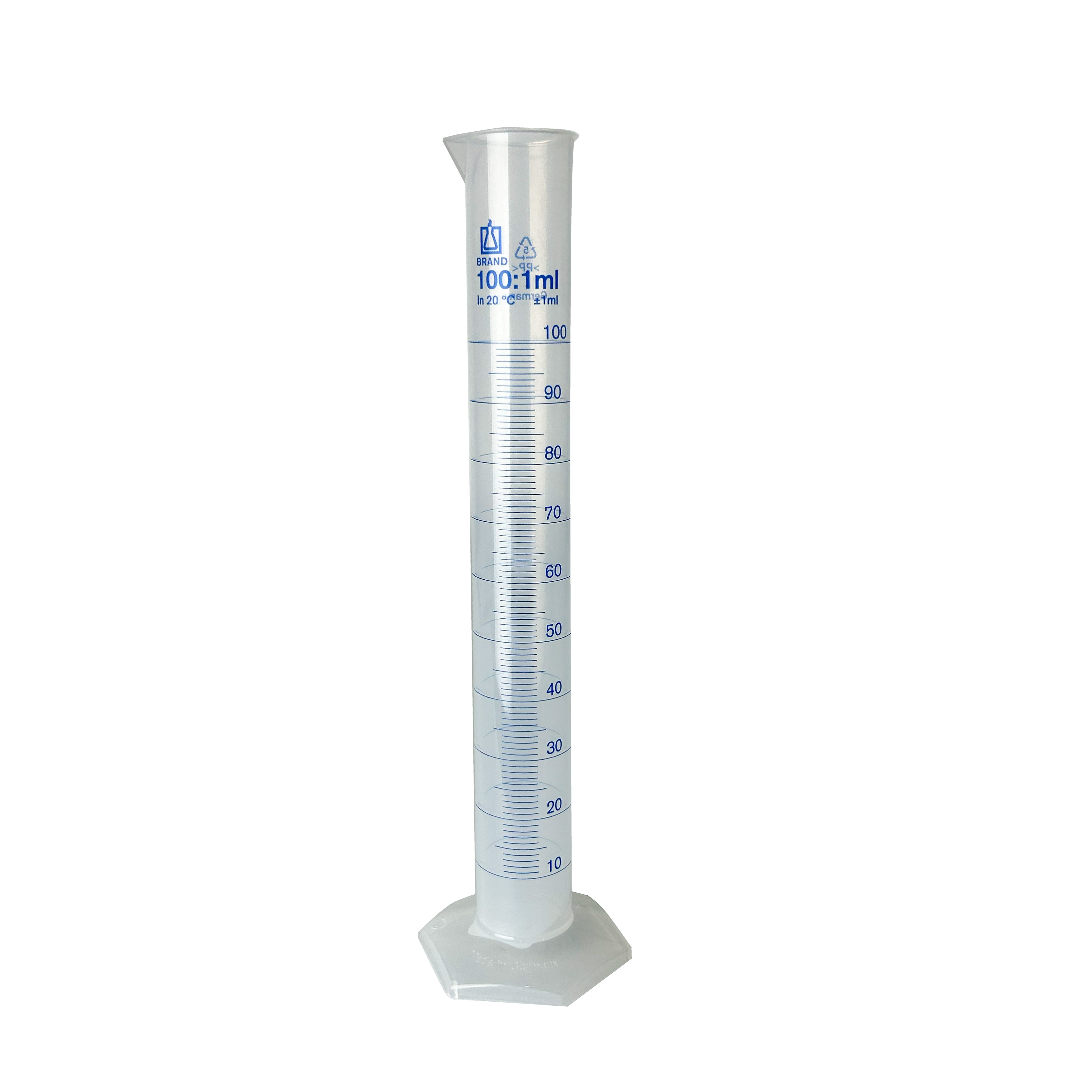 PROBETA GRADUADA DE PP DE 100 ml, CLASE B DIN. BRAND
