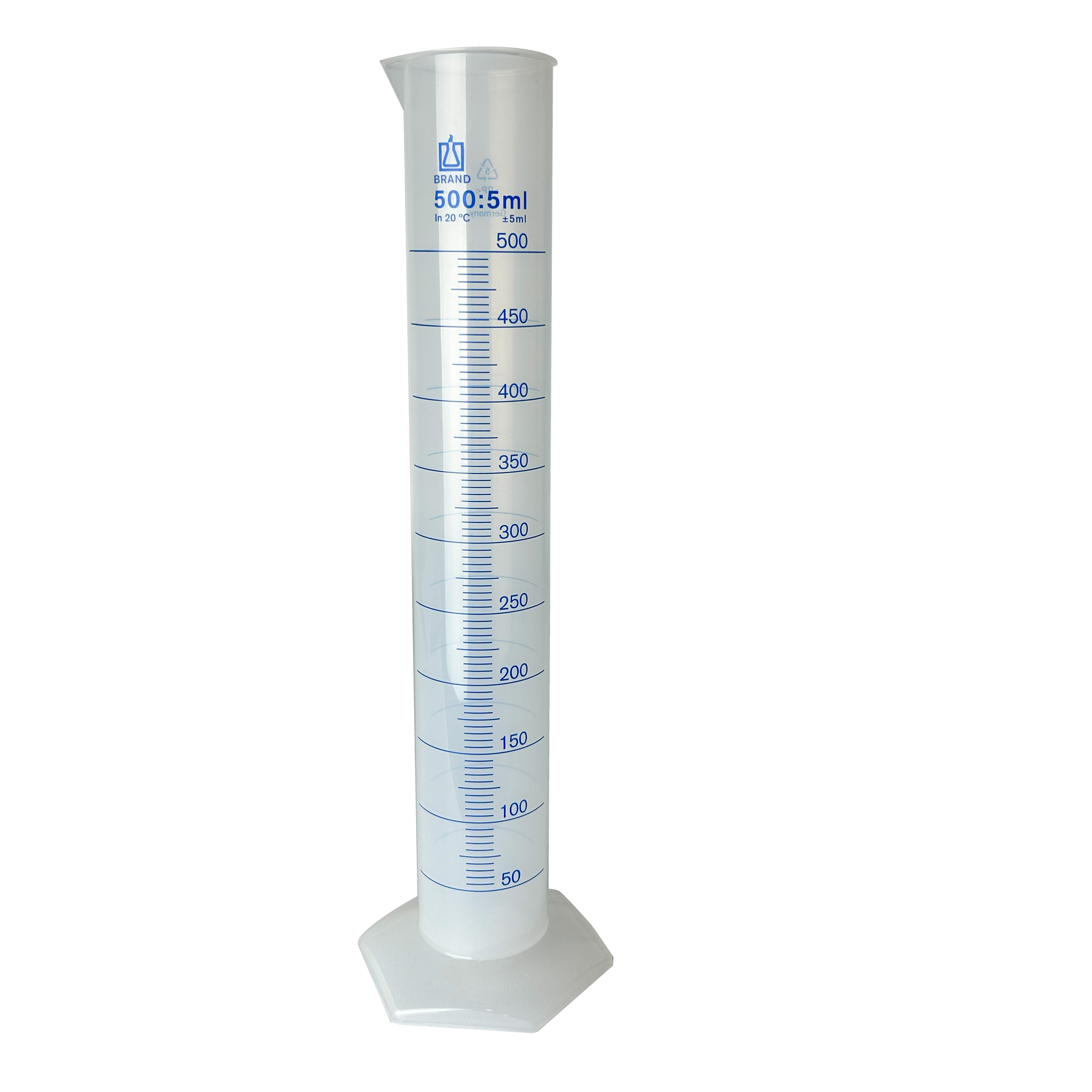 PROBETA GRADUADA DE PP DE 500 ml, CLASE B DIN. BRAND