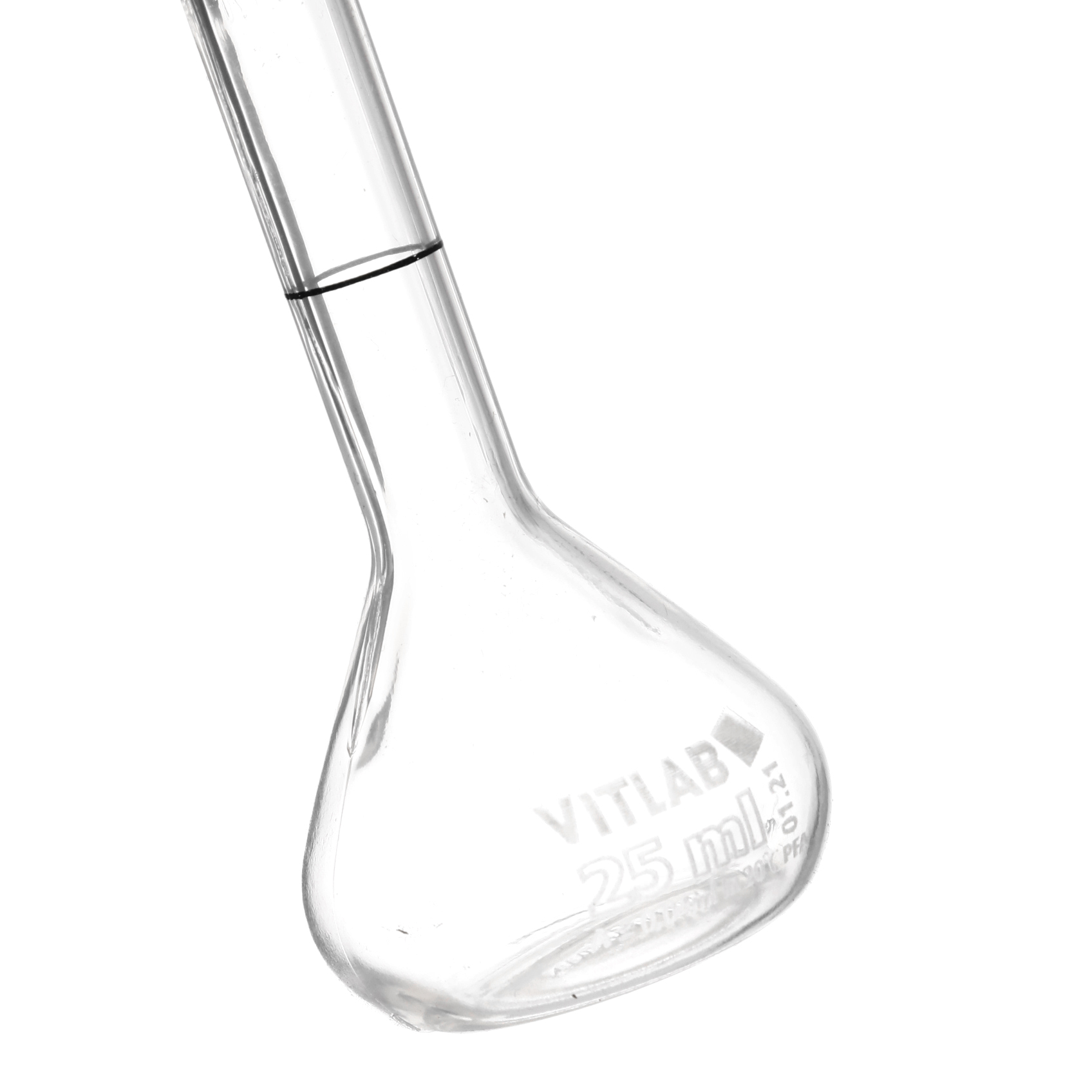 MATRAZ VOLUMÉTRICO DE PFA DE 25ml CLASE A DIN CON CERTIFICADO. BRAND