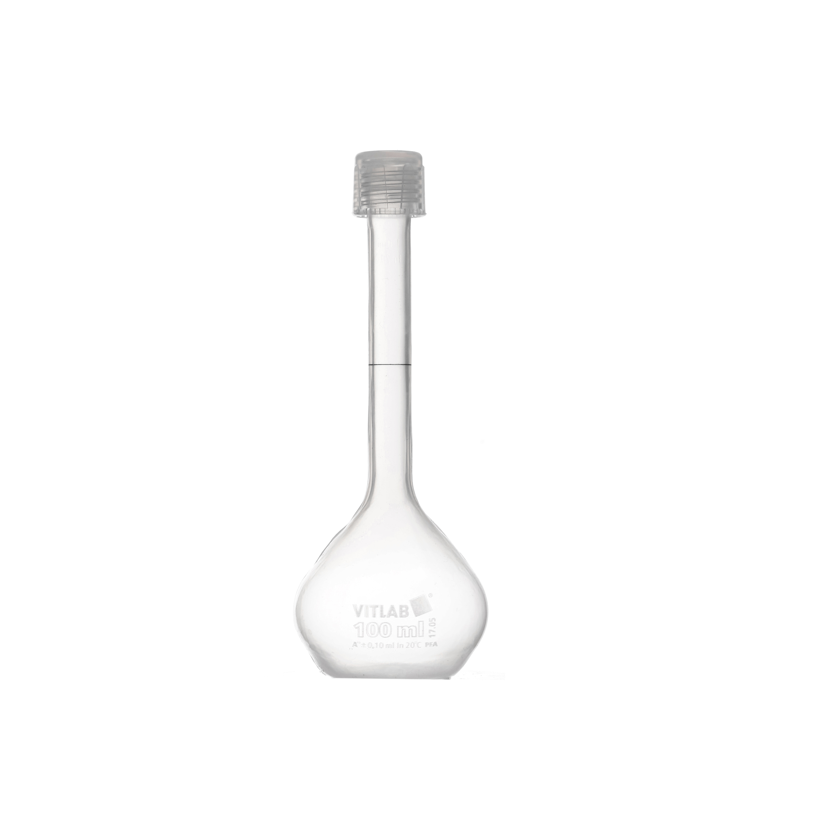 MATRAZ VOLUMÉTRICO DE PFA DE 100ml CLASE A DIN CON CERTIFICADO. BRAND