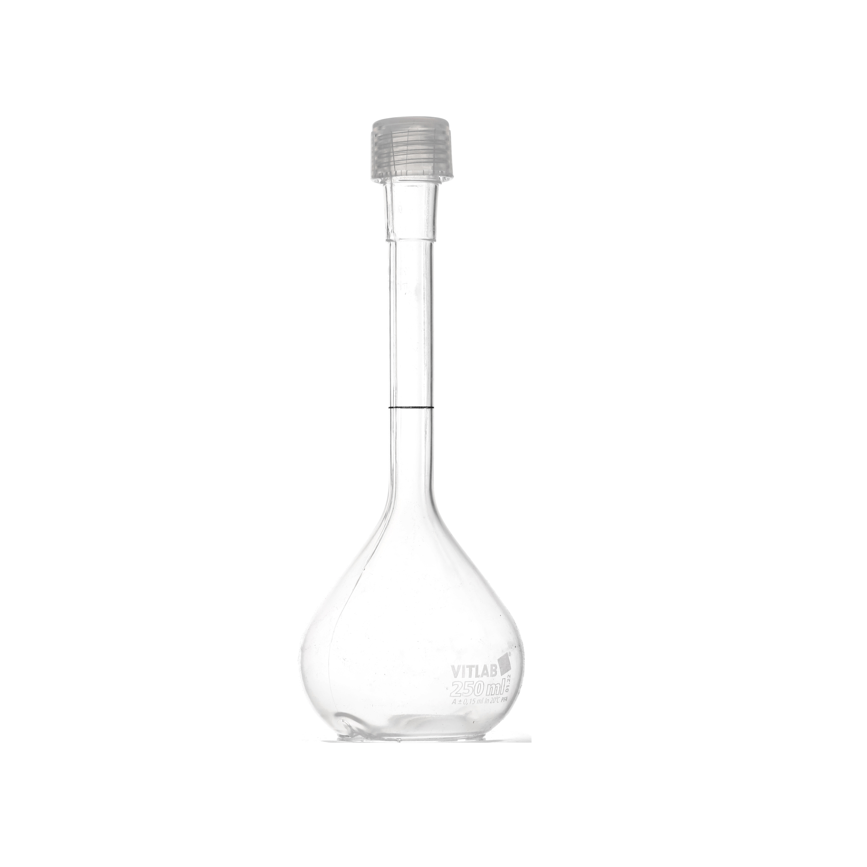 MATRAZ VOLUMÉTRICO DE PFA DE 250ml CLASE A DIN CON CERTIFICADO. BRAND